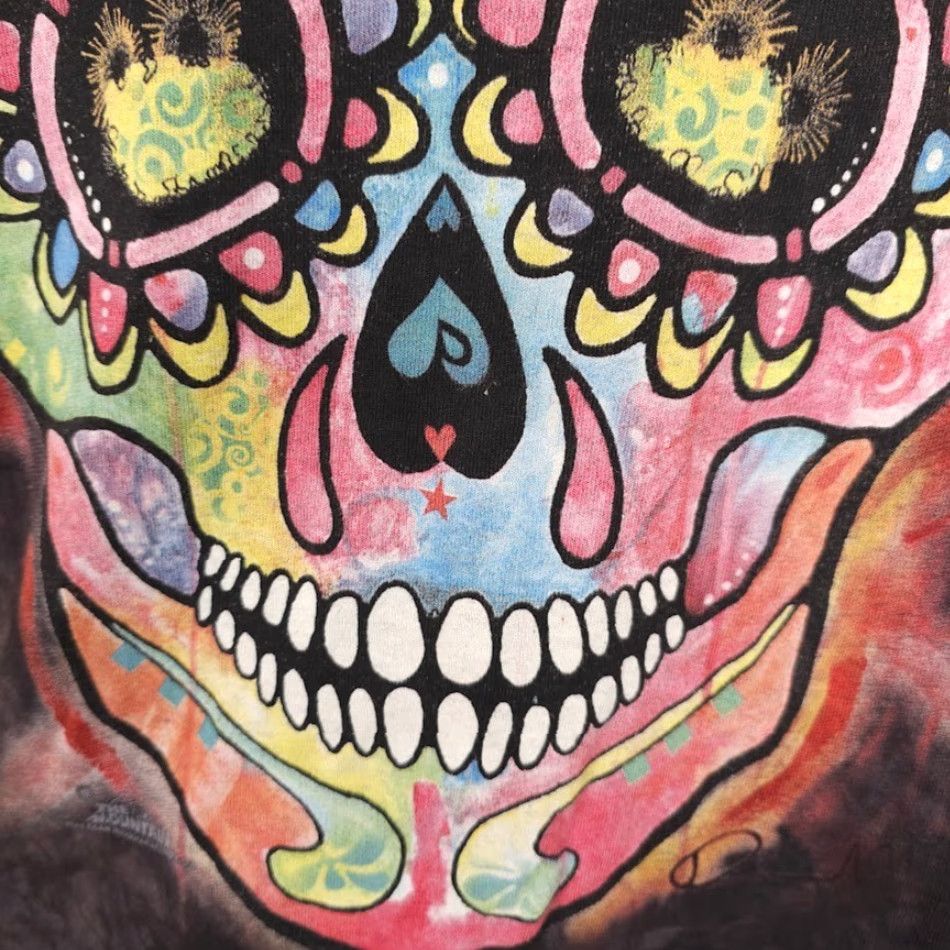 The Mountain Sugar Skull T Shirt Mens Size Small Gray Tie Dye Dean Russo Art The Mountain Size US S / EU 44-46 / 1 - 4 Thumbnail