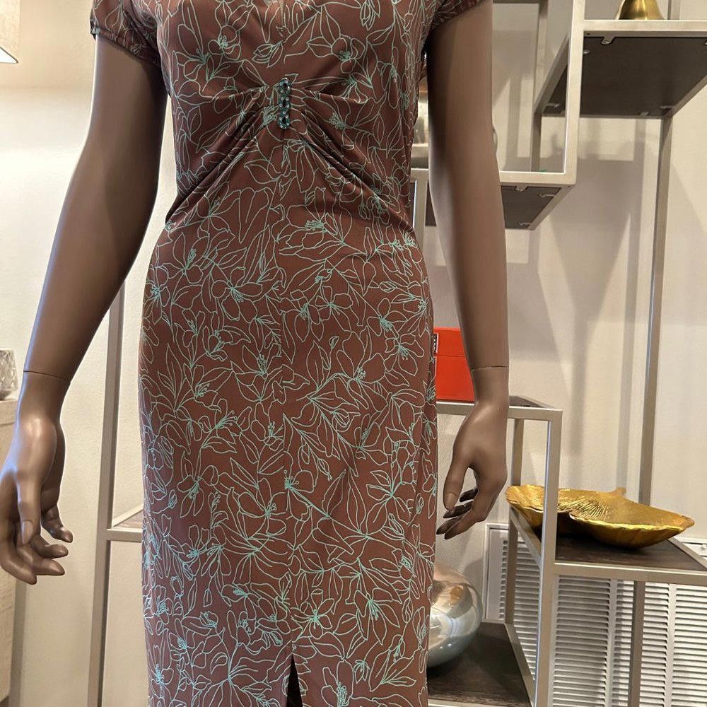 Bcbgmaxazria BCBG Maxazria Jersey Dress with Jeweled Pin Front Size S / US 4 / IT 40 - 7 Thumbnail