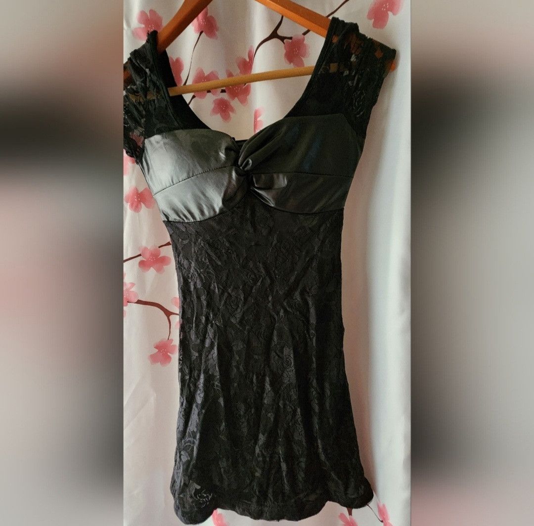 Other New Without Tags Krazy Black Lace Short Sleeve Dress Small Size S / US 4 / IT 40 - 1 Thumbnail