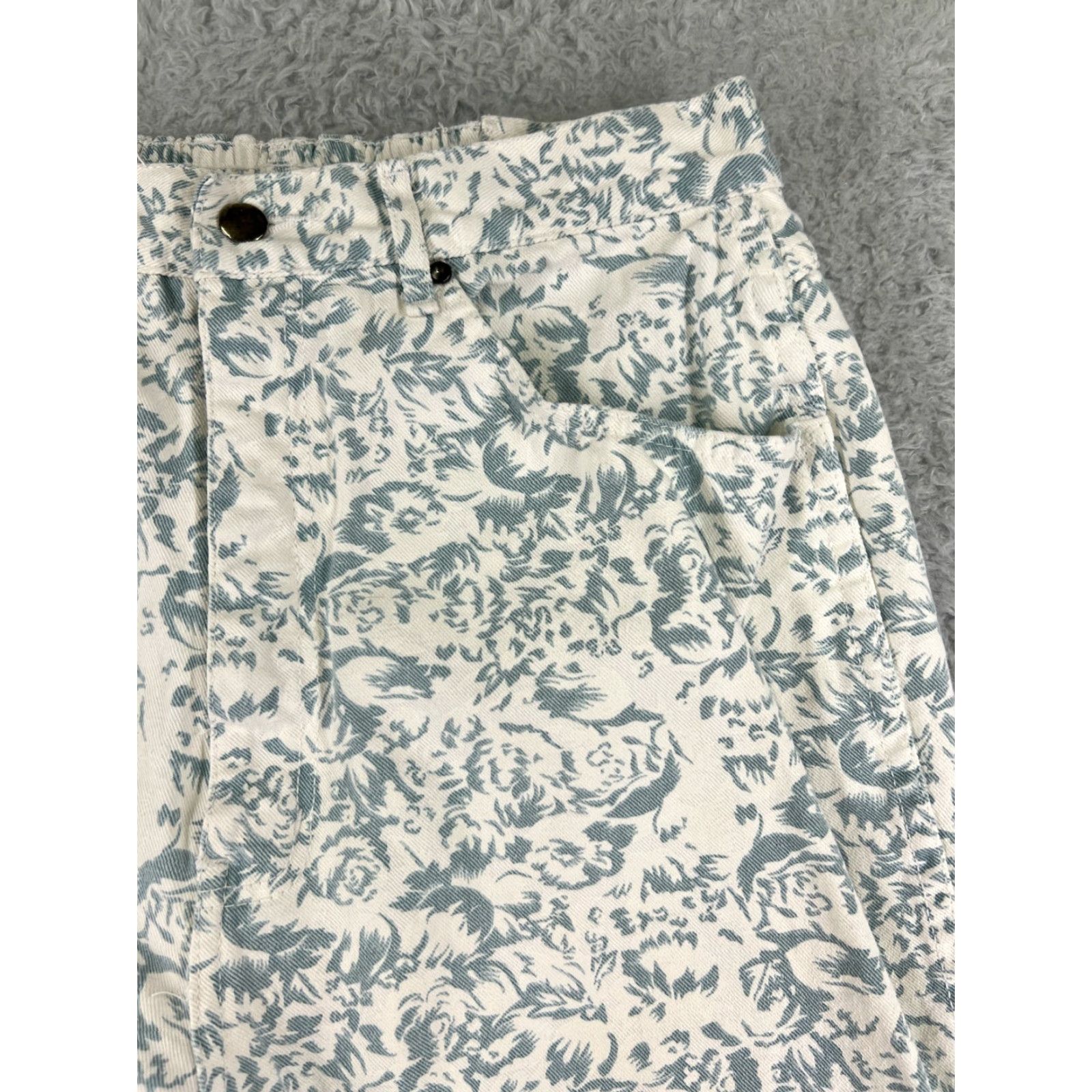 Vintage Amilano White Floral Denim Jeans High Rise Women 32 Jeans, 5-Pocket Slim Fit, Cotton Stretch, Vintage: No, Regular Size, Pants, Women, 90s? Size 24" / US 00 / IT 34 - 6 Thumbnail