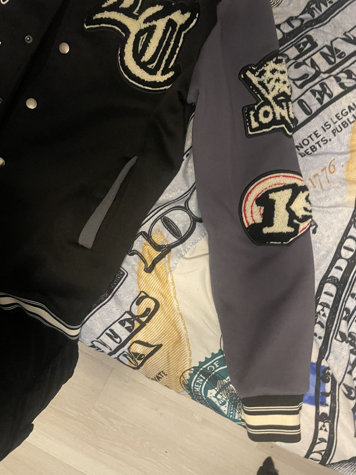 Other Varisty jacket black white and grry Size US M / EU 48-50 / 2 - 3 Thumbnail