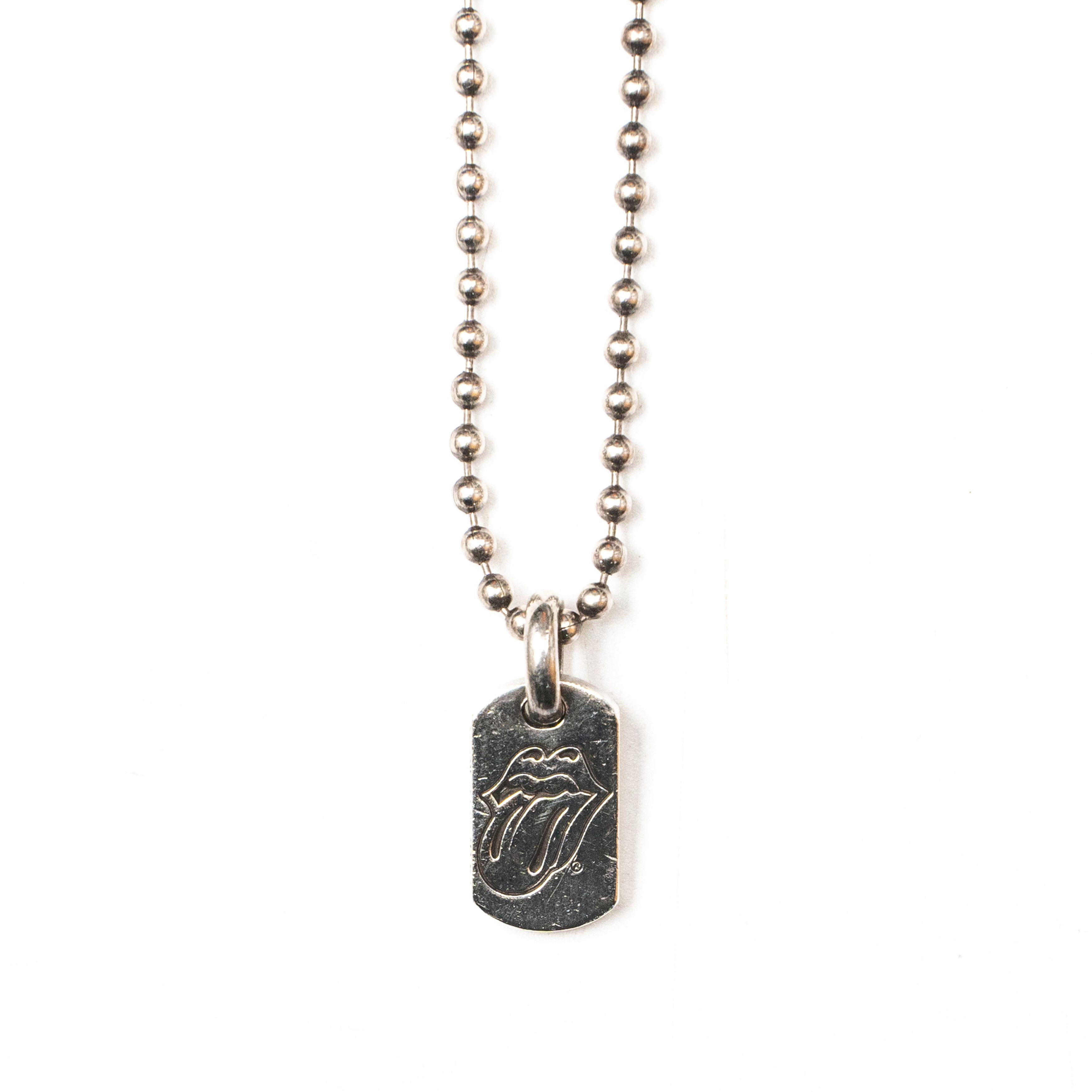 Chrome Hearts Chrome Hearts Rolling Stones Tiny Dog Tag Necklace