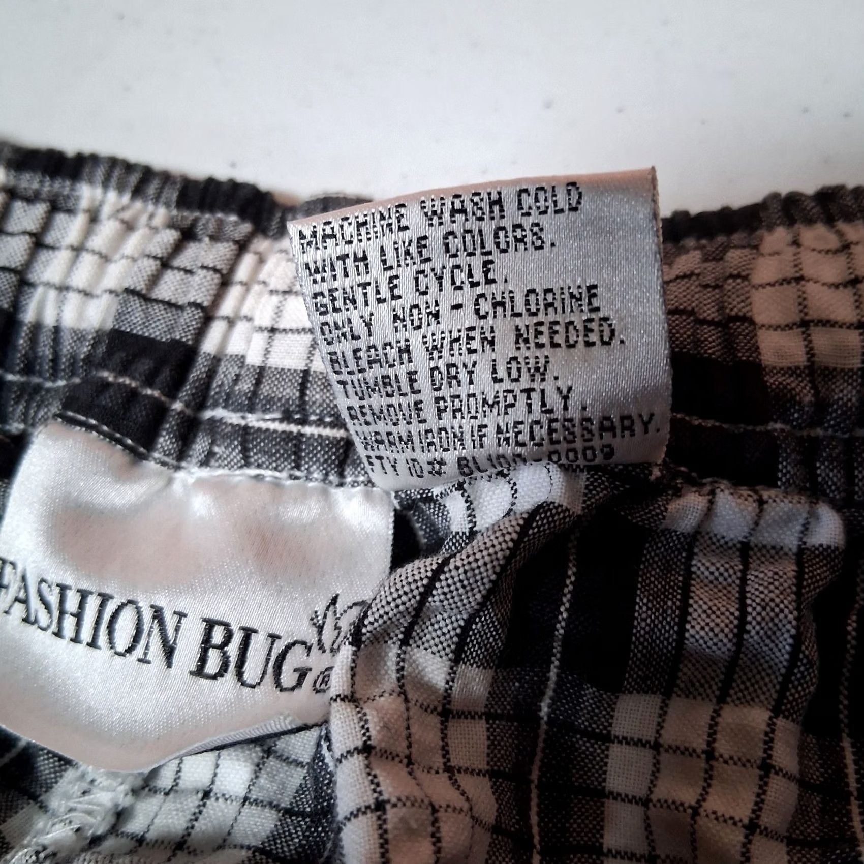 Vintage VINTAGE Fashion Bug Pants Womens 22 Black Plus Size 22W 24W White Plaid Seersucker Elastic Size 40" / US 18 - 5 Thumbnail