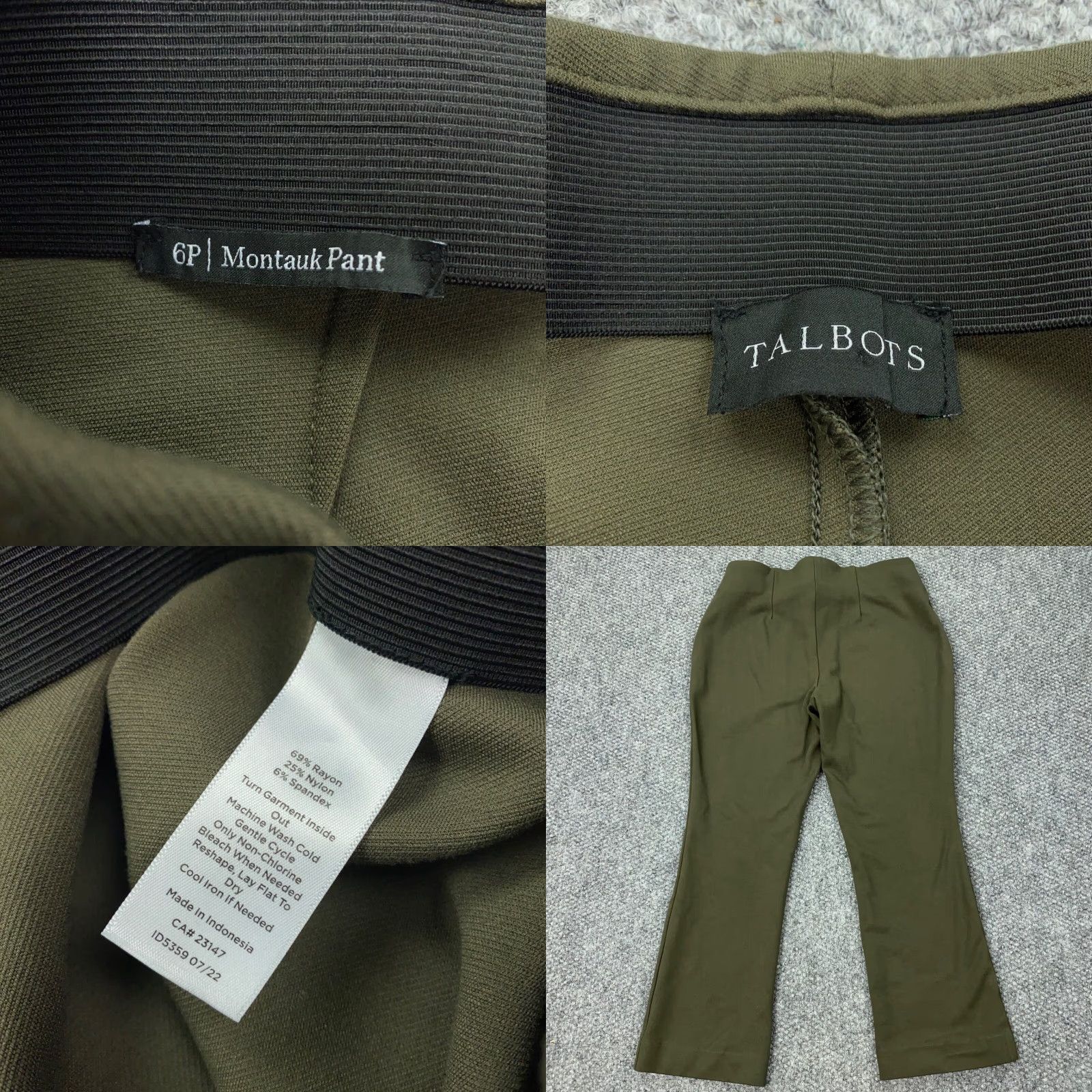 Talbots Talbots Montauk Pants Olive Womens Petites Size 6P Stretch Pull On Mid-Rise Size 28" / US 6 / IT 42 - 8 Thumbnail