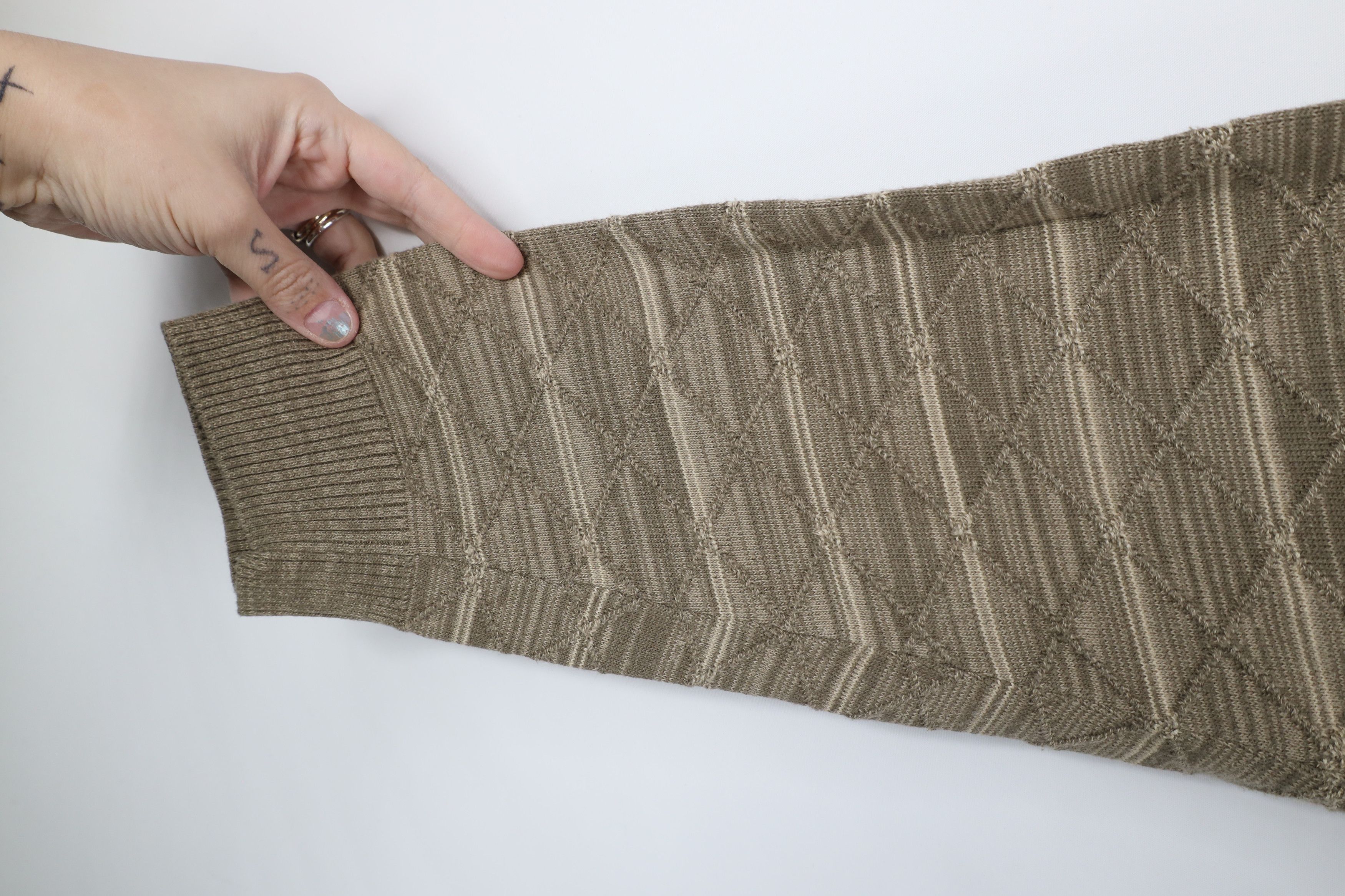 Vintage Vintage 90s Coogi Style Diamond Knit Crewneck Sweater Size US L / EU 52-54 / 3 - 5 Thumbnail