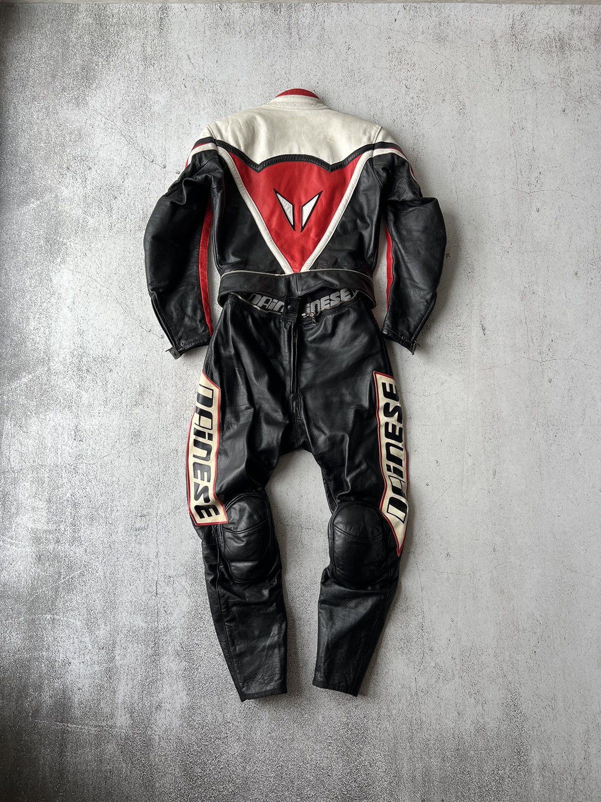 image of Dainese Vintage First Class Leather Motor Suit Jacket, Pants in Red, Women's (Size Small)