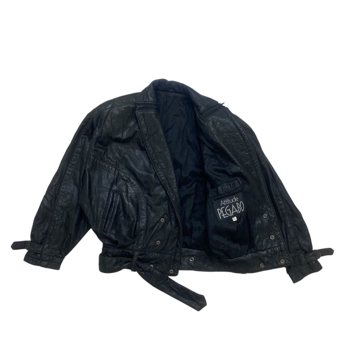 Genuine Leather × Leather Attitude Pegabo Bomber Style Loose Oversize Leather Jacket Size US M / EU 48-50 / 2 - 2 Thumbnail