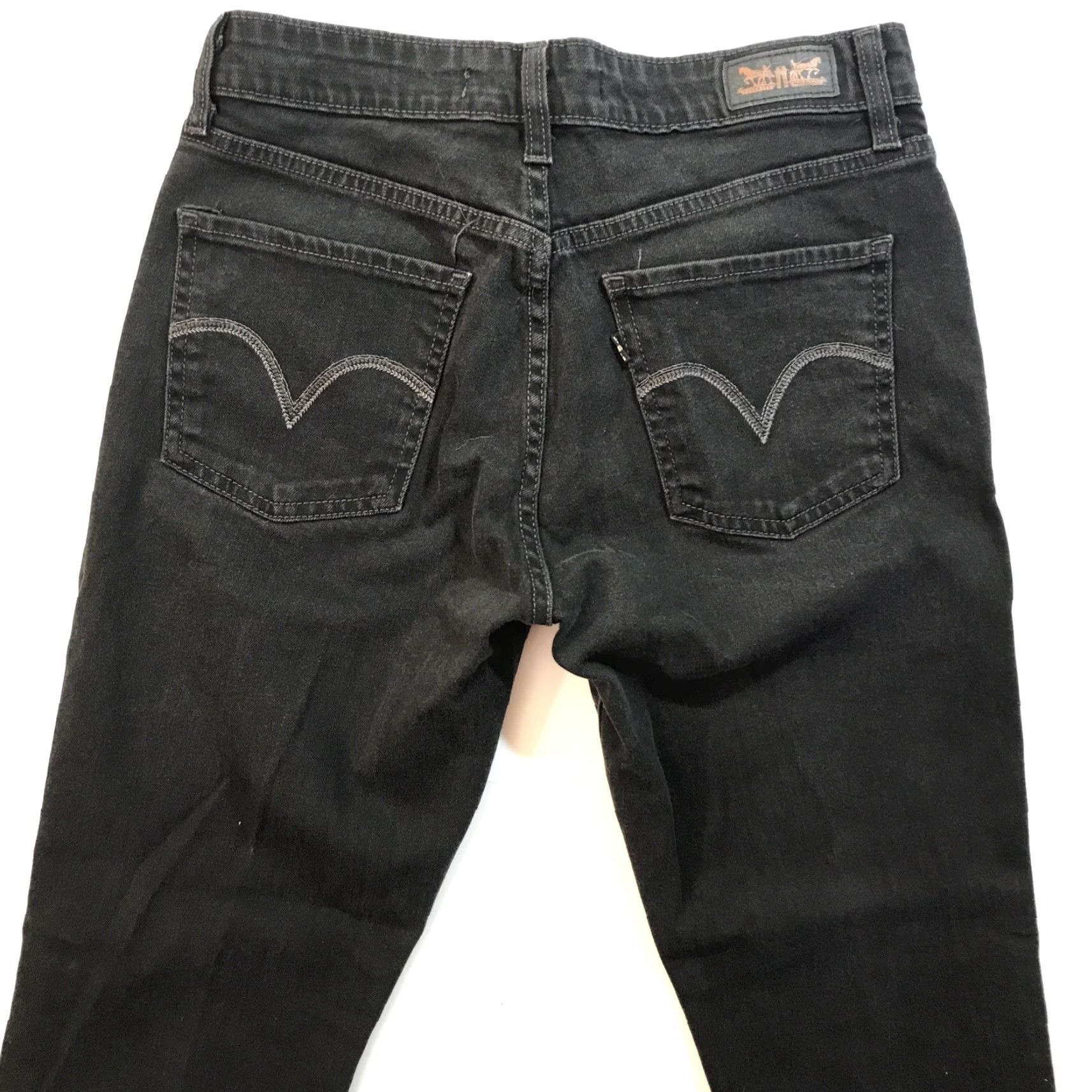 Denime Levis Womens Jeans Black Denim Dark Wash Mid Rise Skinny Leg Stretch Sz 29 x 30 Jegging 5-Pocket Design Size 29" - 7 Thumbnail