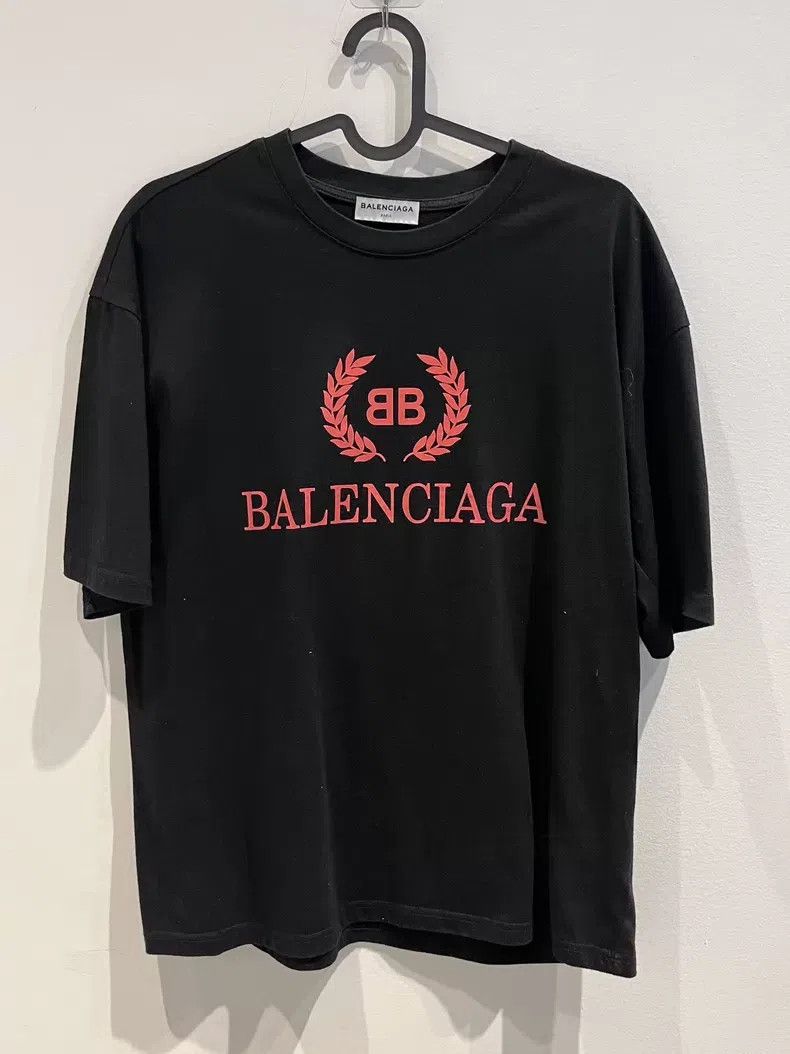 Balenciaga Balenciaga Black and Red Wheat Logo Short Sleeve T-Shirt Size US XS / EU 42 / 0 - 1 Thumbnail