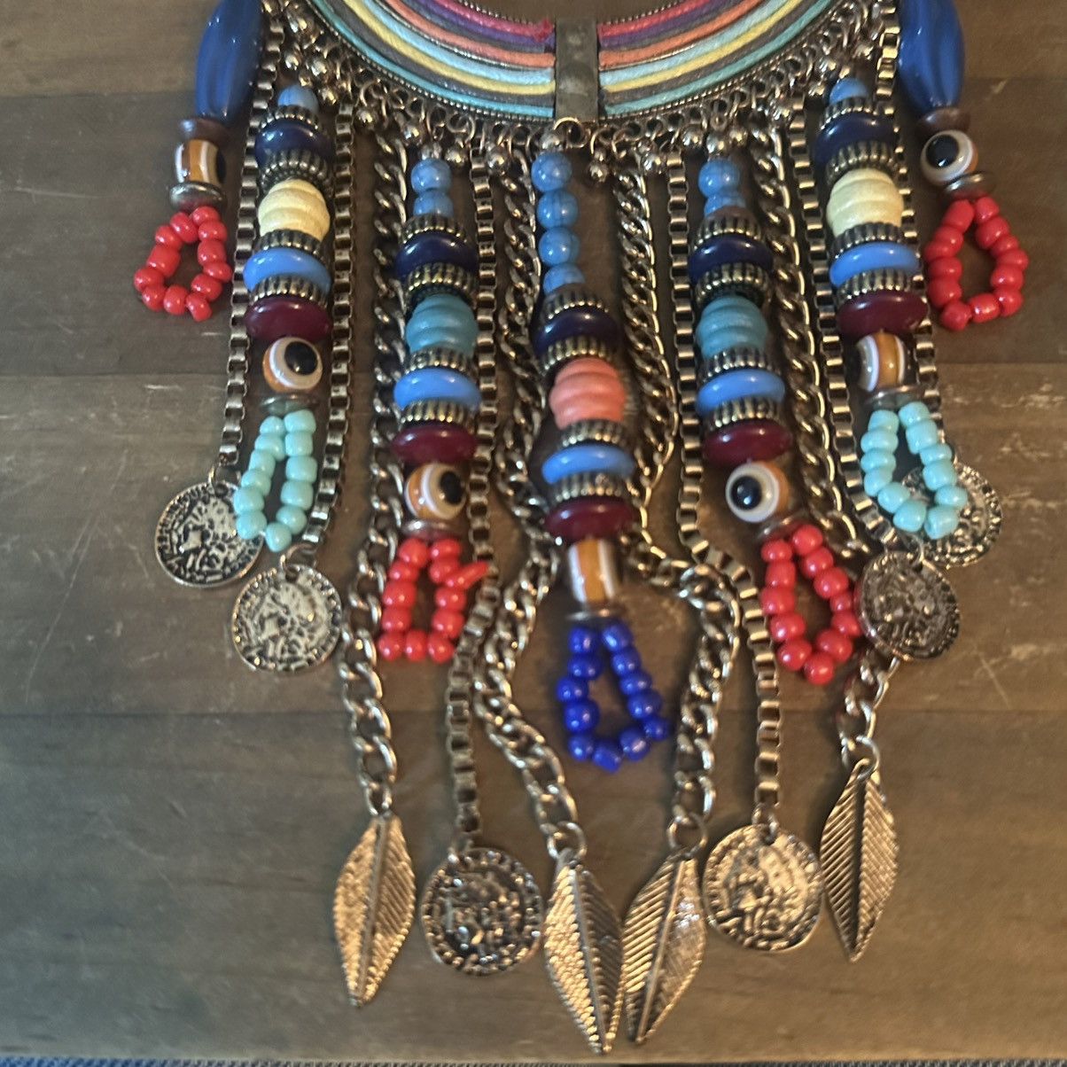 Aldo Aldo bohemian multi color bead fringe statement necklace Size ONE SIZE - 3 Thumbnail