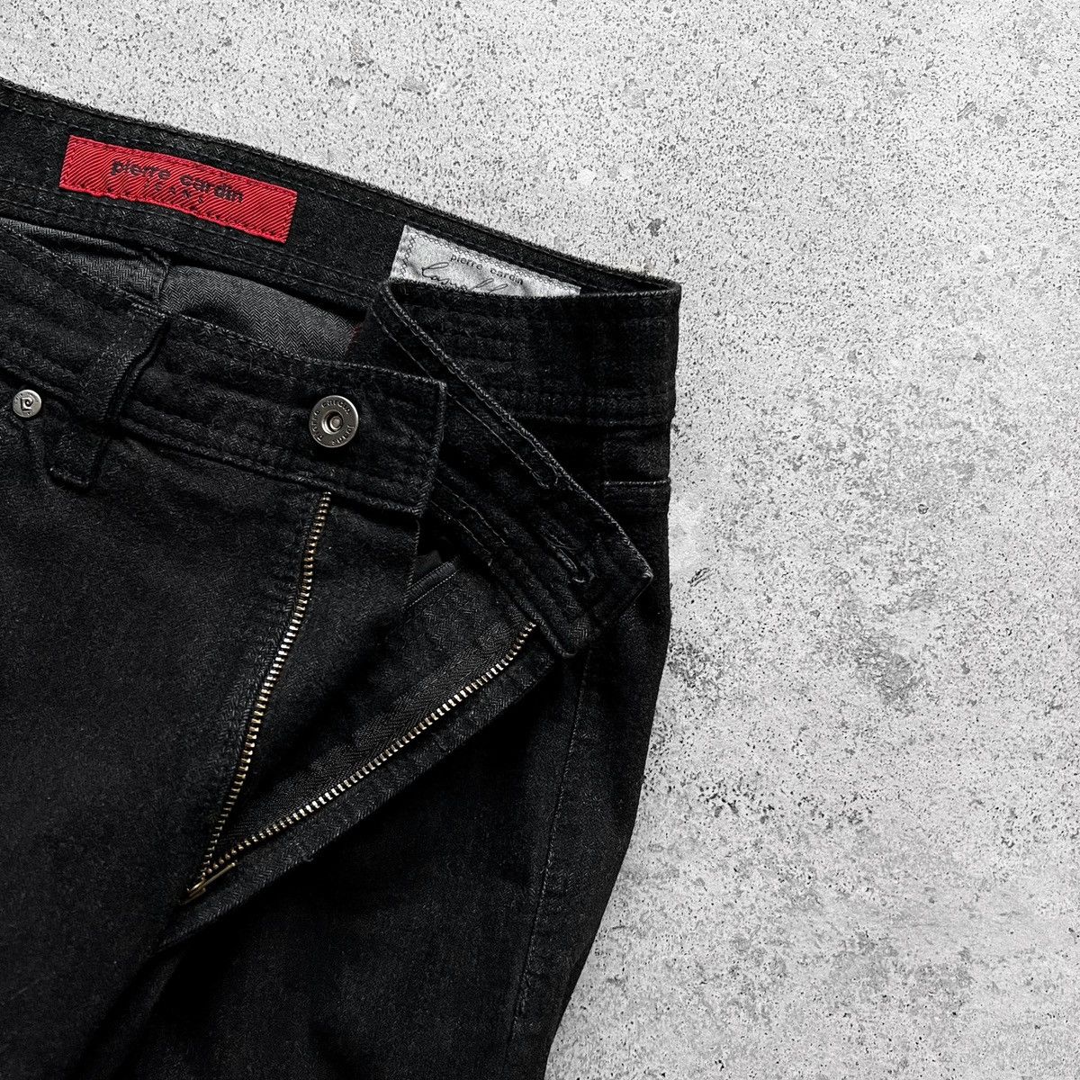 Designer × Pierre Cardin Pierre Cardin Men’s Black Solid Pant Jeans Pockets Zip Size US 34 / EU 50 - 5 Thumbnail