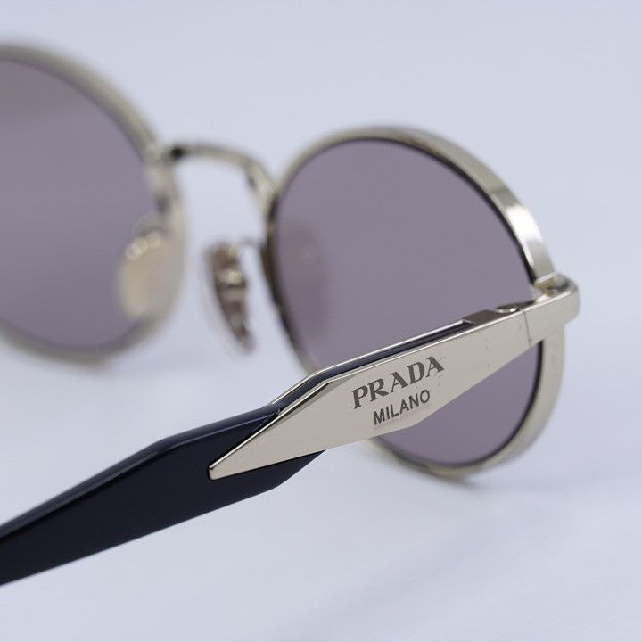 Prada Prada PR65ZS ZVN20I Sunglasses Pale Gold Oval Frame Size ONE SIZE - 9 Thumbnail