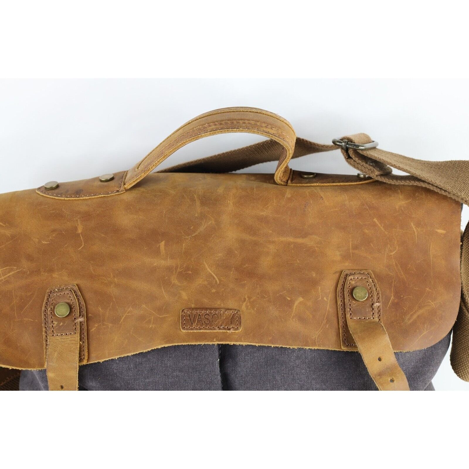 Vintage Vintage Streetwear Leather Canvas Handled Crossbody Bag Size ONE SIZE - 2 Thumbnail