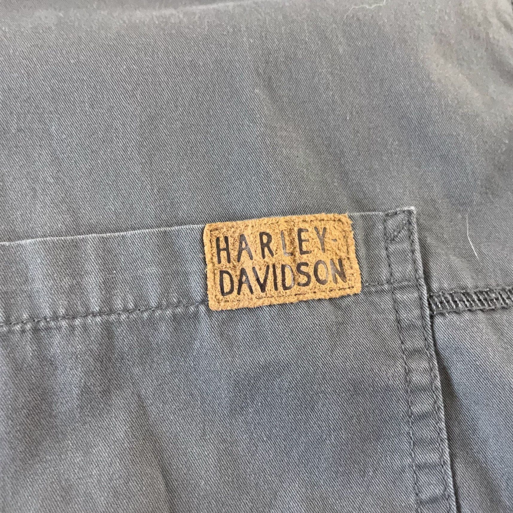 Harley Davidson Harley-Davidson Embroidered Logo Long Sleeve Button Front Shirt Men's Large Gray Size US L / EU 52-54 / 3 - 3 Thumbnail