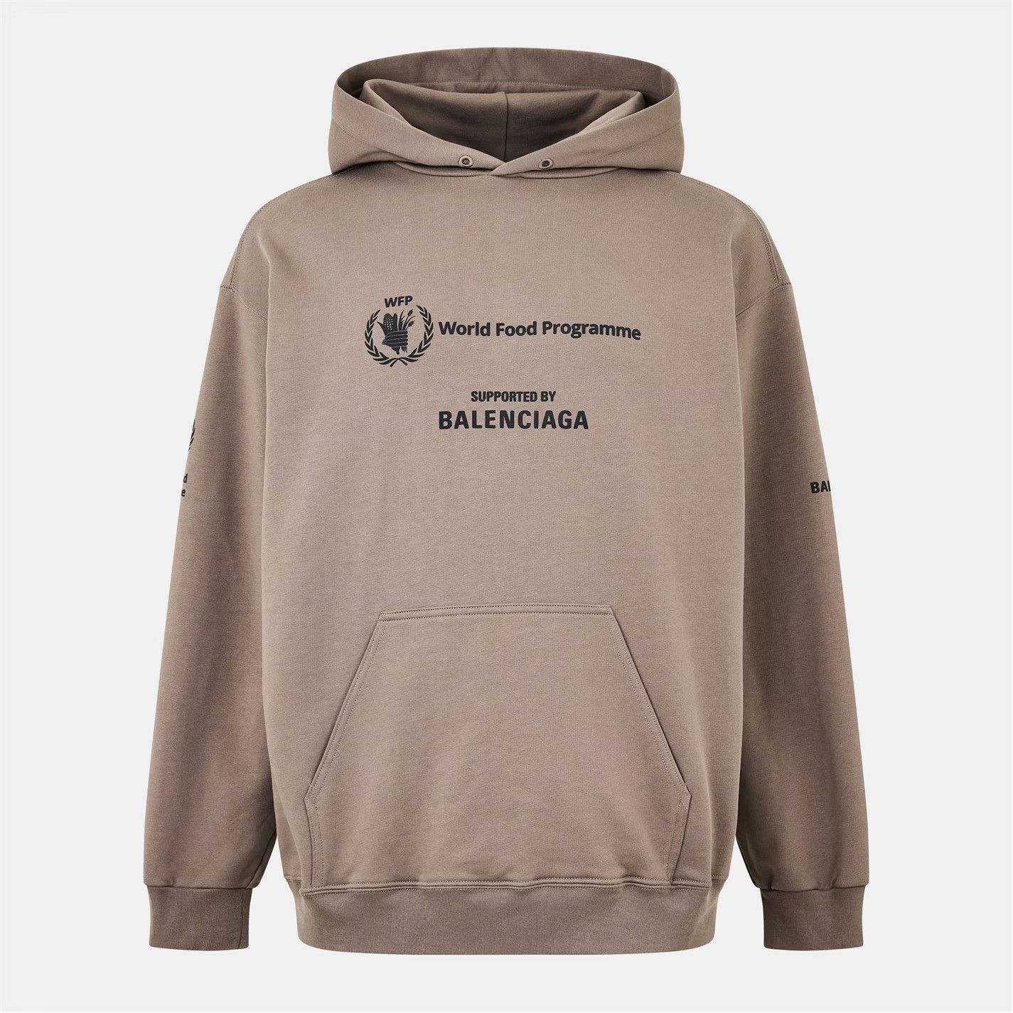 Balenciaga o1g2r1mq0226 Pull Over Relaxed Fit Hoodie In Taupe Size US M / EU 48-50 / 2 - 1 Thumbnail