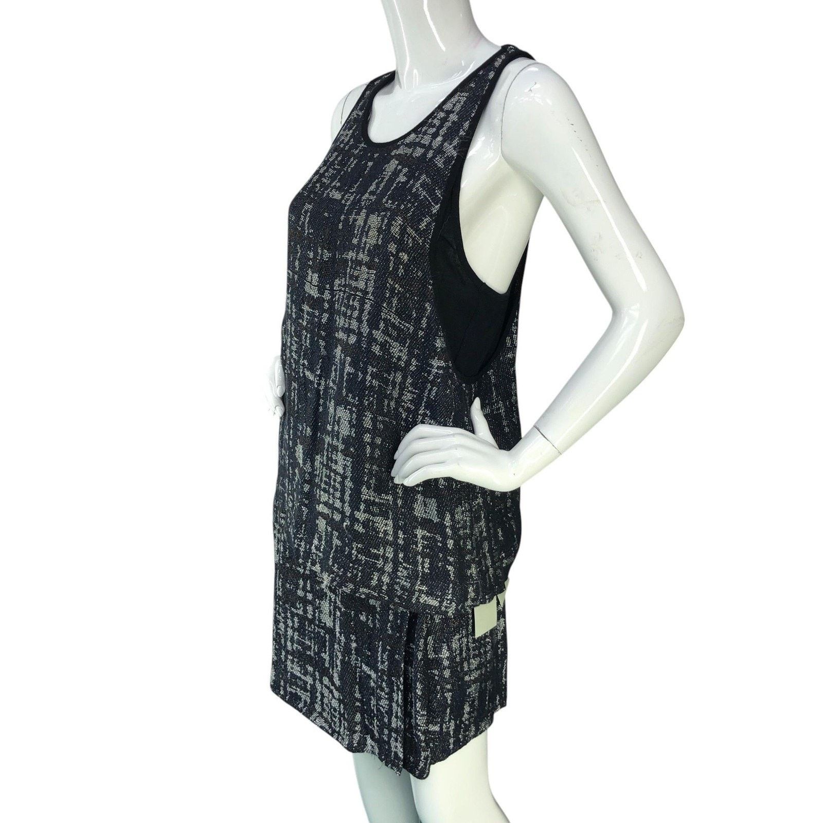 A.L.C. A.L.C. Skirt Set Tank Top L 10 Black White Sleeveless Linen Size 32" / US 10 / IT 46 - 4 Thumbnail