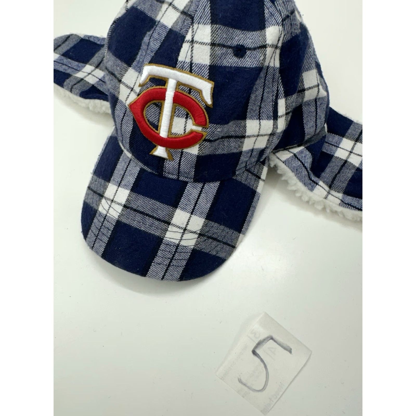 Twins Melonwear Trapper Hat Minnesota Twins MLB Pepsi Blue Plaid Lined Winter Cap Men One Size Blue Winter Cap Size ONE SIZE - 8 Thumbnail