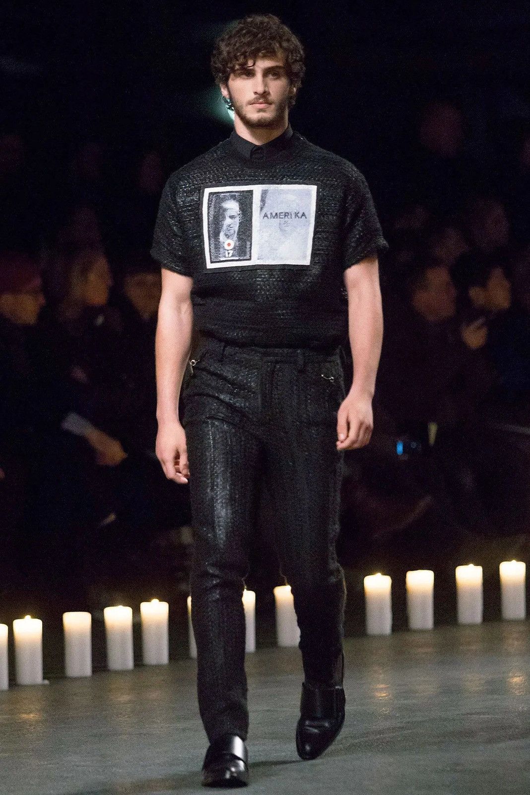 Riccardo Tisci Givenchy FW13 Runway – “Amerika” Waxed Wool Blend T-Shirt Size US L / EU 52-54 / 3 - 4 Thumbnail