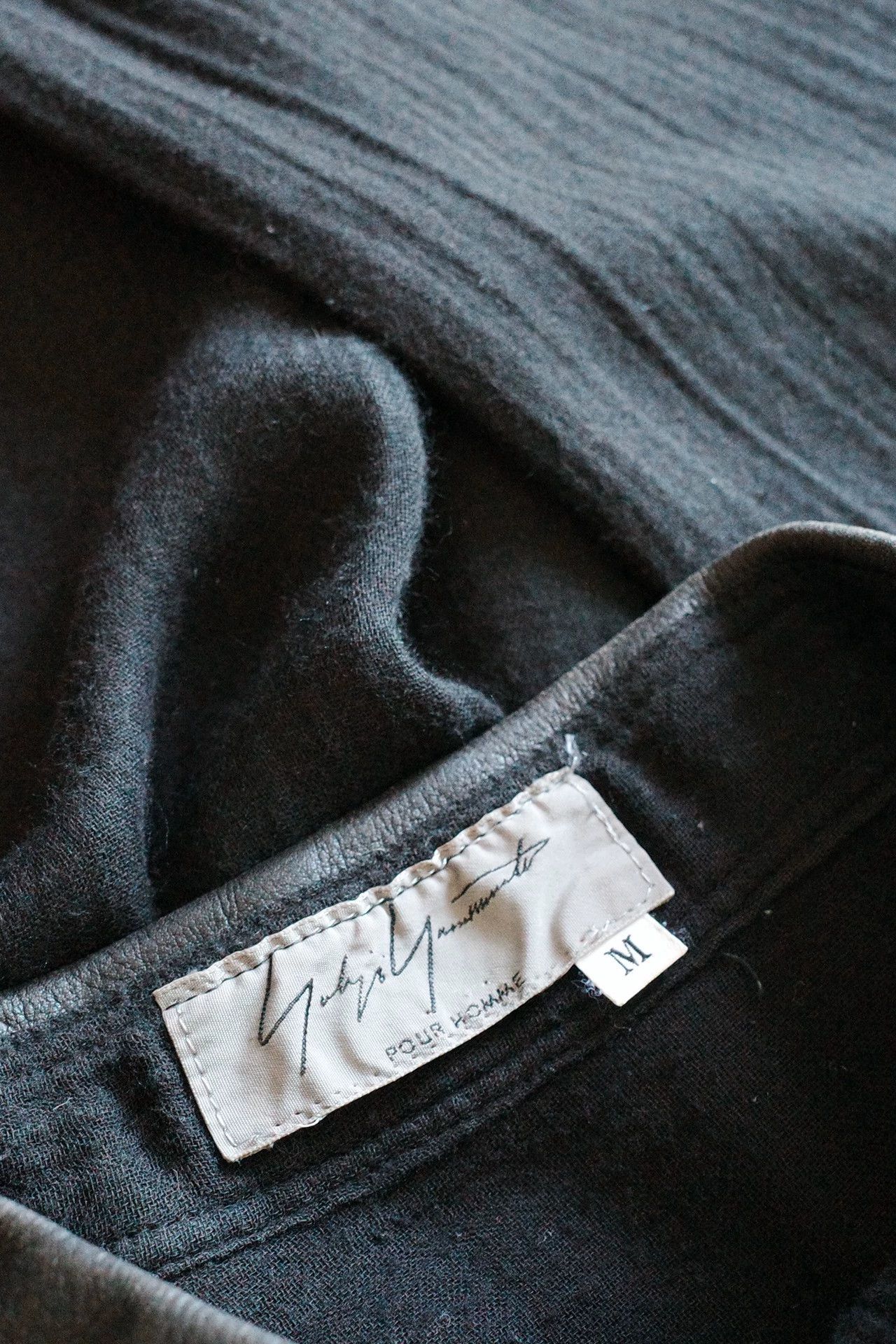 Yohji Yamamoto Yohji Yamamoto 96SS F&B Leather Collar Shirt Size US M / EU 48-50 / 2 - 6 Thumbnail