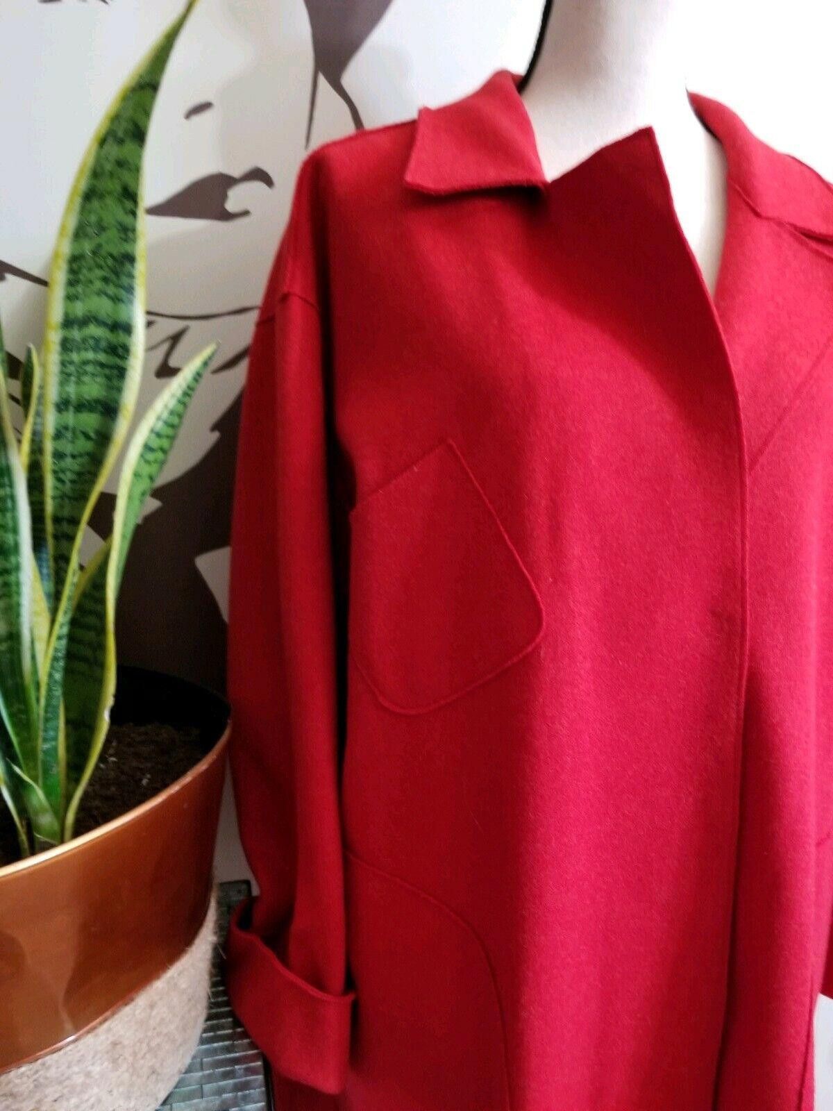 Designer Gispa Virgin Wool Coat Sweater Extra Large Made In Italy Size L / US 10 / IT 46 - 3 Thumbnail