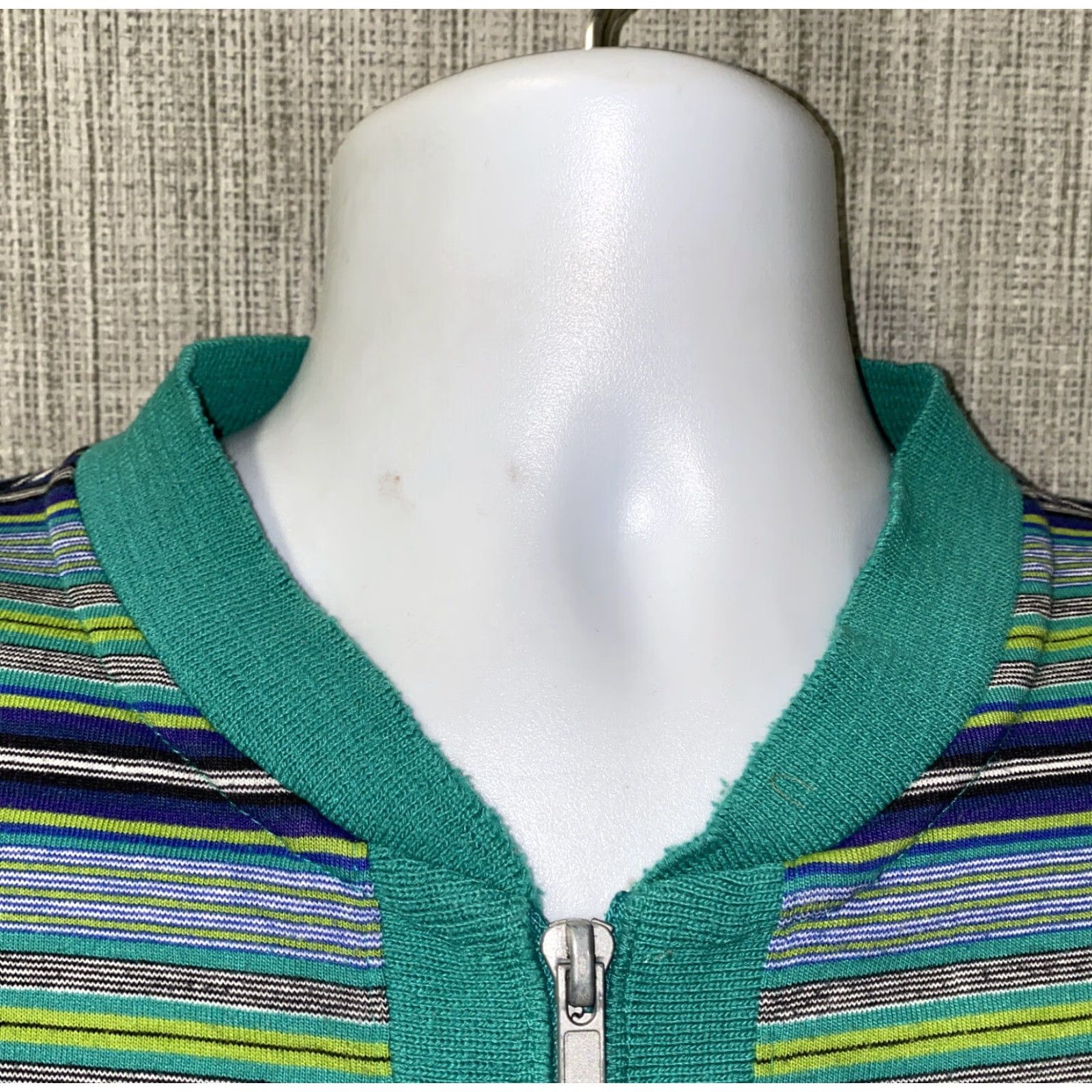 Vintage VTG PACO Sport Mens Green Striped 1/2 Zip Short Sleeve Shirt Size 2XLT Size US XXL / EU 58 / 5 - 4 Thumbnail