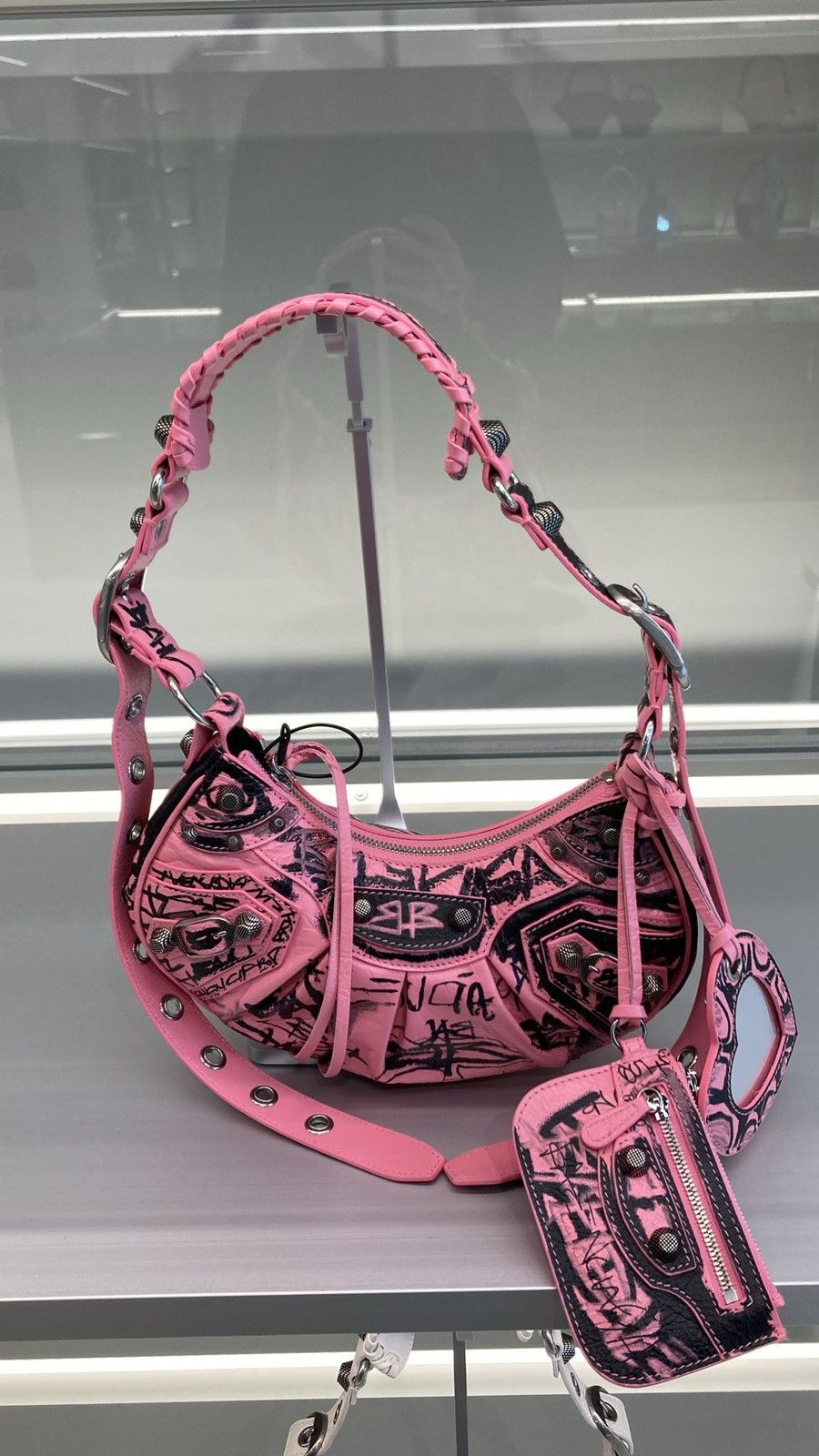 Balenciaga Cagole XS Graffiti Shoulder Bag