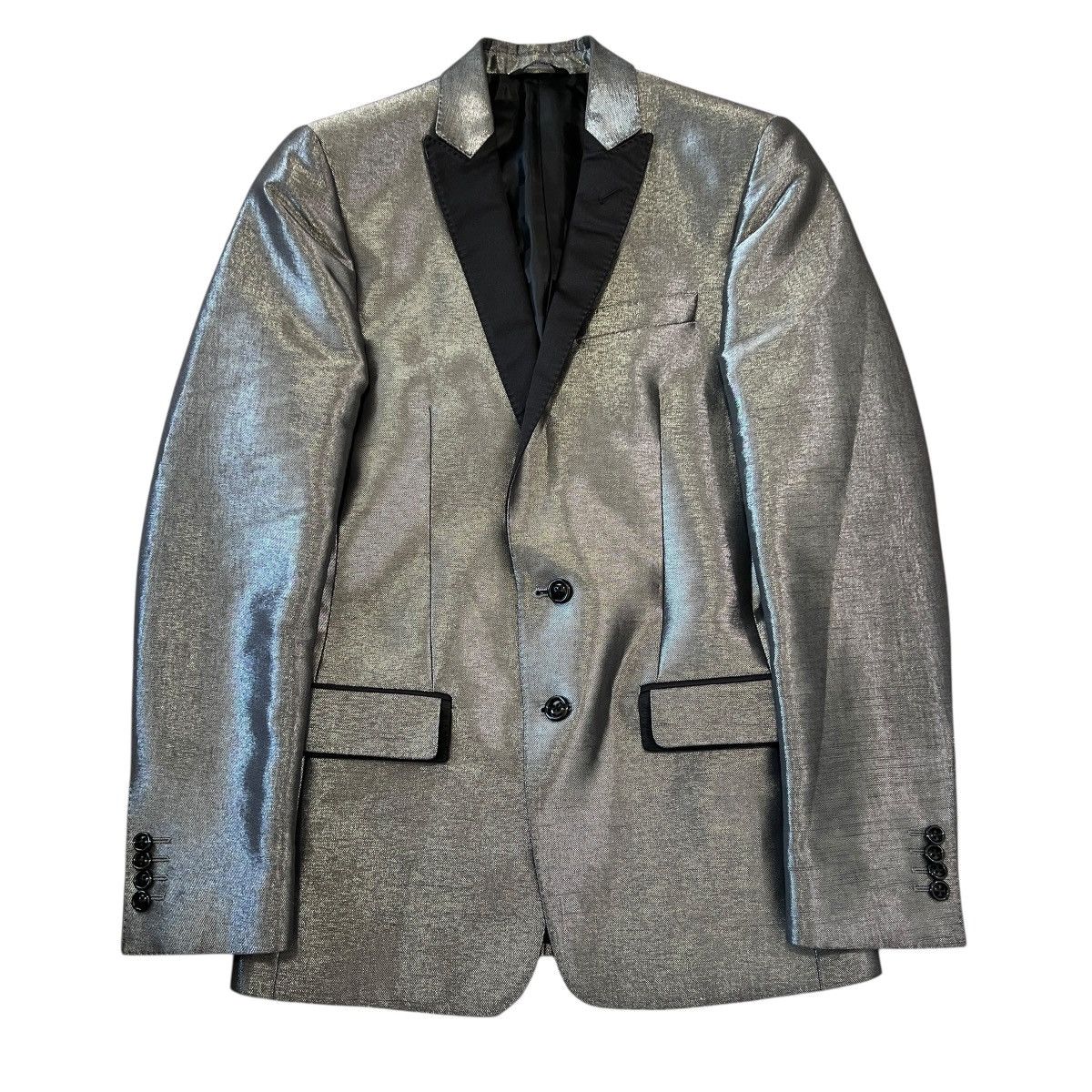 Dolce & Gabbana DOLCE&GABBANA 2007AW Metallic Peak Lapel Silk-Blend Jacket Size 44S - 1 Thumbnail