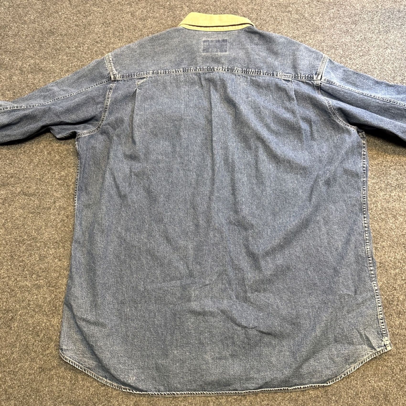 Vintage VINTAGE Woolrich Denim Long Sleeve Shirt Collared Button-Up 2XLT Big & Tall Men Blue Size US XXL / EU 58 / 5 - 7 Thumbnail