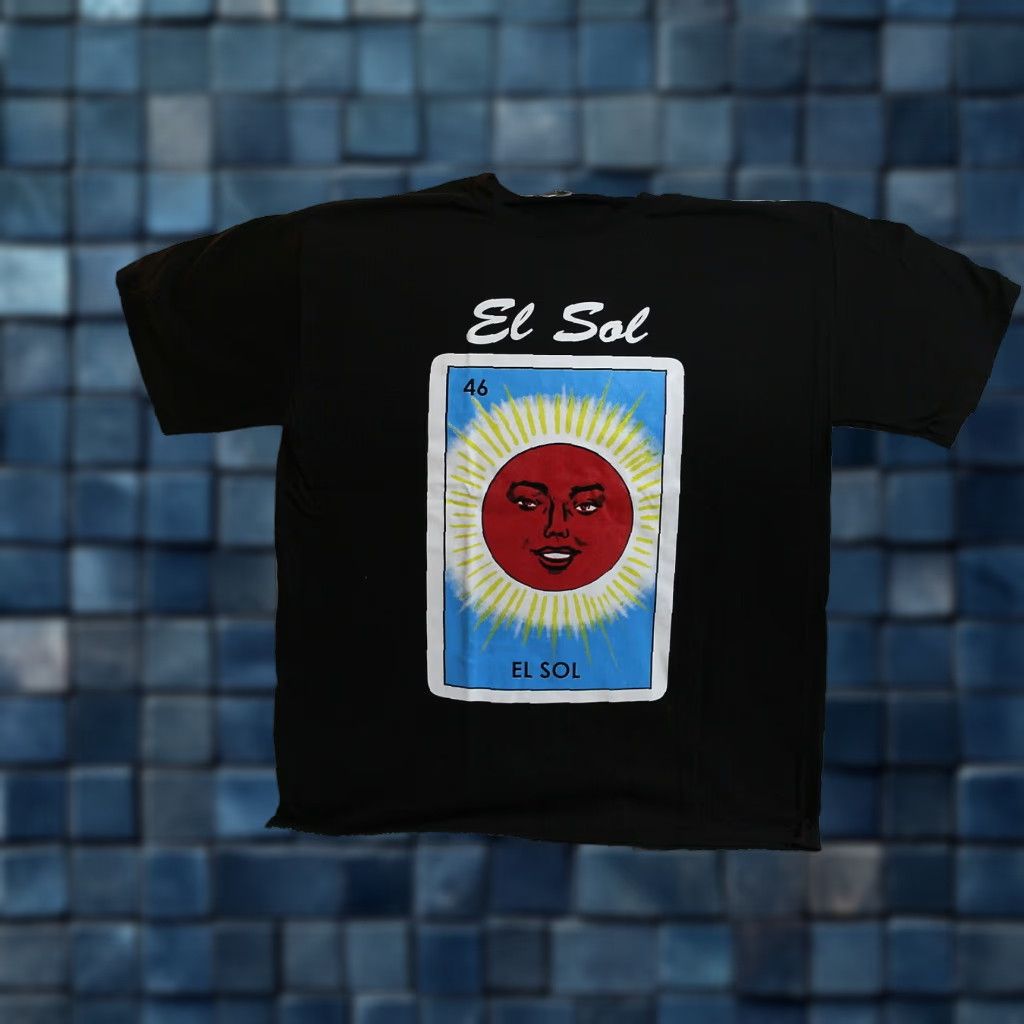 Vintage VINTAGE EL SOL SUN MEXICAN LOTERIA CARD BINGO T-Shirt Men XL Black Graphic Tee Mexico 90s Size US XL / EU 56 / 4 - 1 Thumbnail