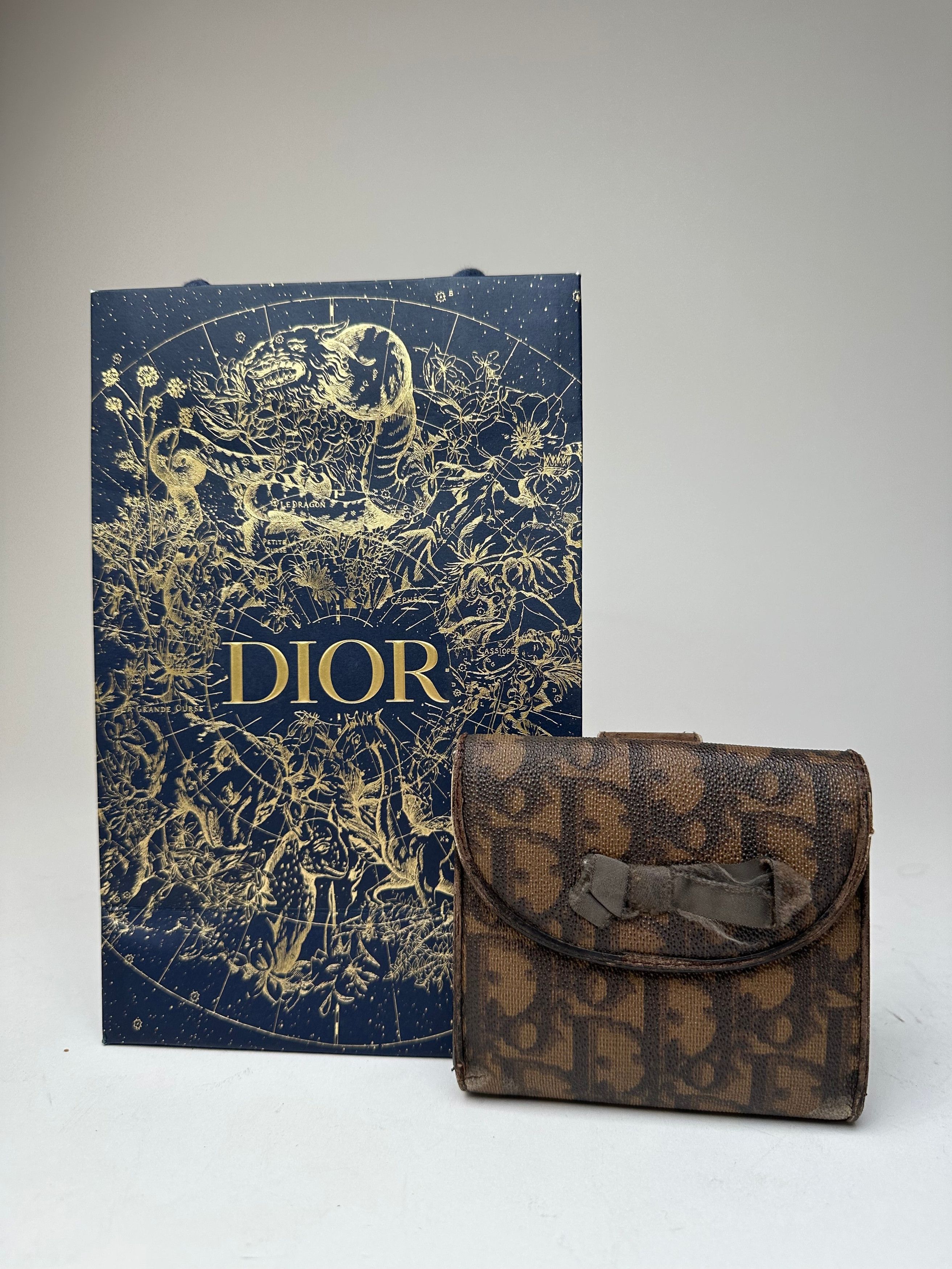 Dior Vintage Oblique Monogram Leather Wallet Brown Size ONE SIZE - 1 Thumbnail