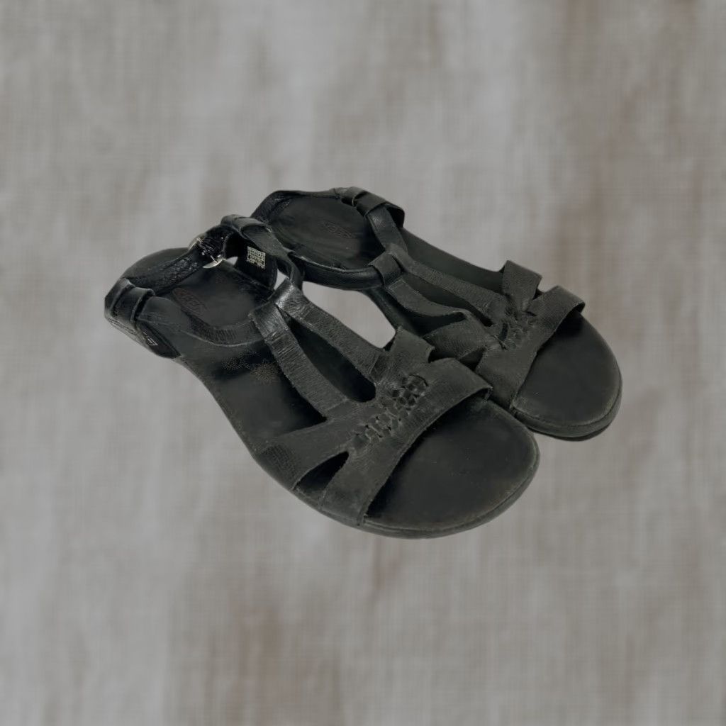 KEEN Keen Emerald City Sandals Black Leather Sandal With Side Buckle Womens 11 Strappy City Beach Shoes Size US 11 / IT 41 - 1 Thumbnail