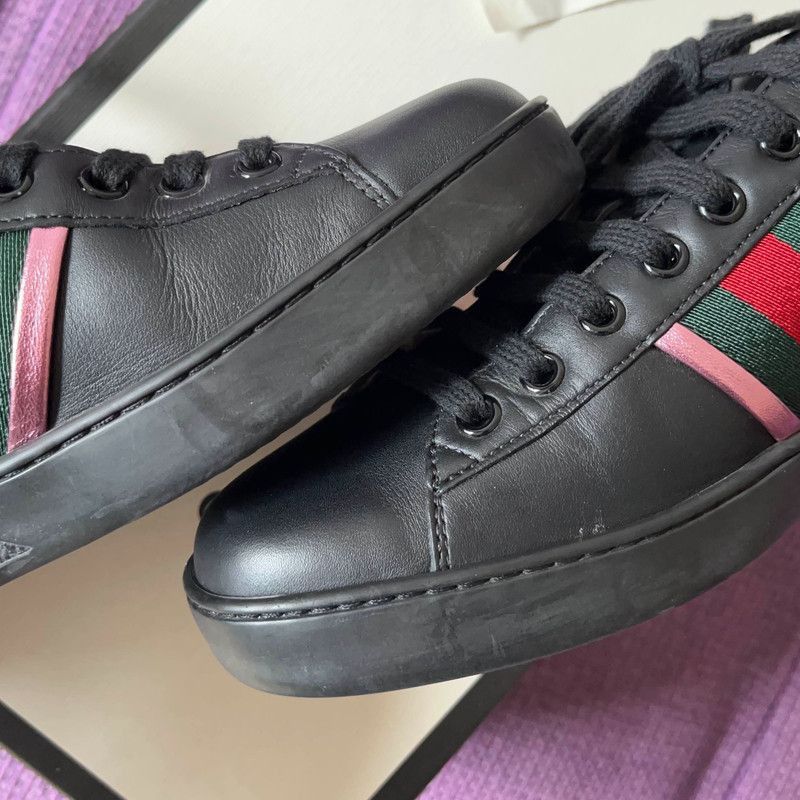 Gucci Gucci Ace Leather Flame Low-Top Sneakers - Size US 8 / EU 41 - 7 Thumbnail