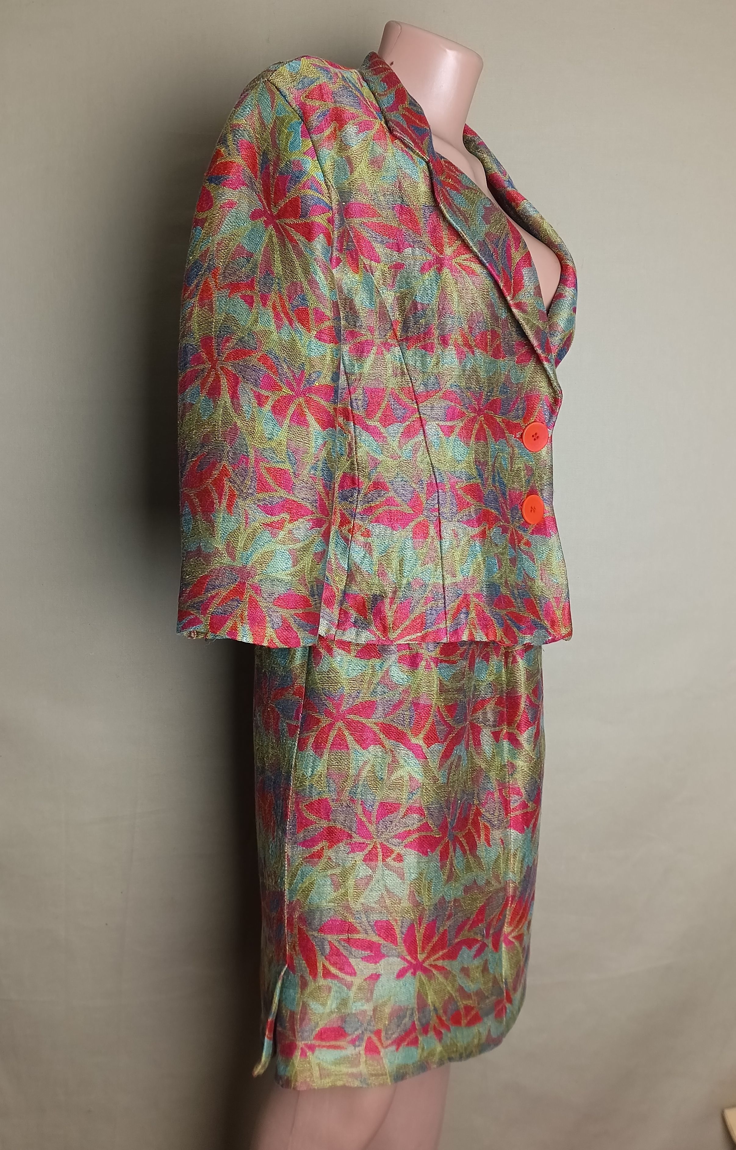 Missoni × Vintage MISSONI Donna Floral Print Linen Blend Skirt Suit IT44 Size M / US 6-8 / IT 42-44 - 3 Thumbnail