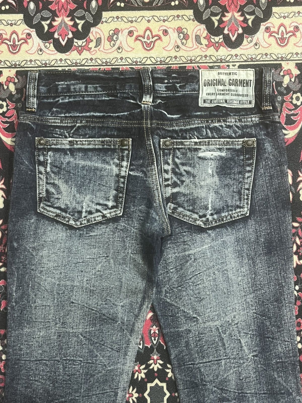 If Six Was Nine Vintage Japanese Brand Y2K Low Rise Grunge Frayed Flare Jean Size 28" / US 6 / IT 42 - 7 Thumbnail