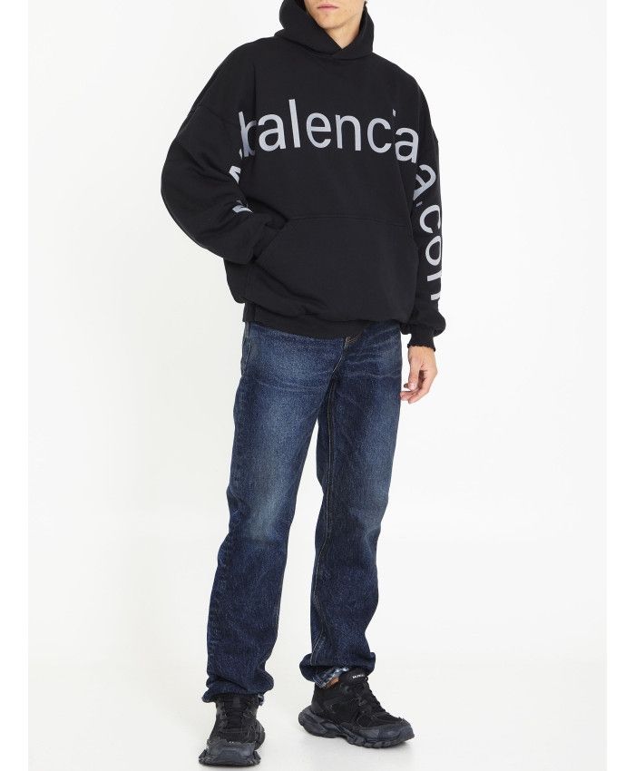 Balenciaga o1bcso1str0924 Bal.com Hoodie Oversized in Black Size US S / EU 44-46 / 1 - 2 Thumbnail