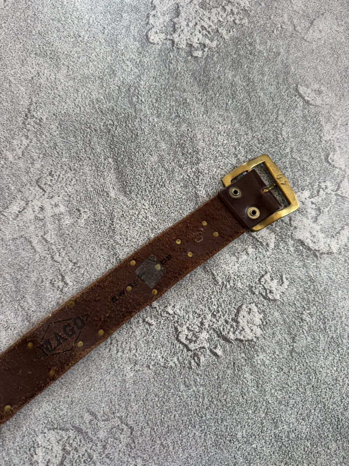 Etro 90s Retro vintage leather belt iconic cows 🐄 metal details Size ONE SIZE - 8 Thumbnail