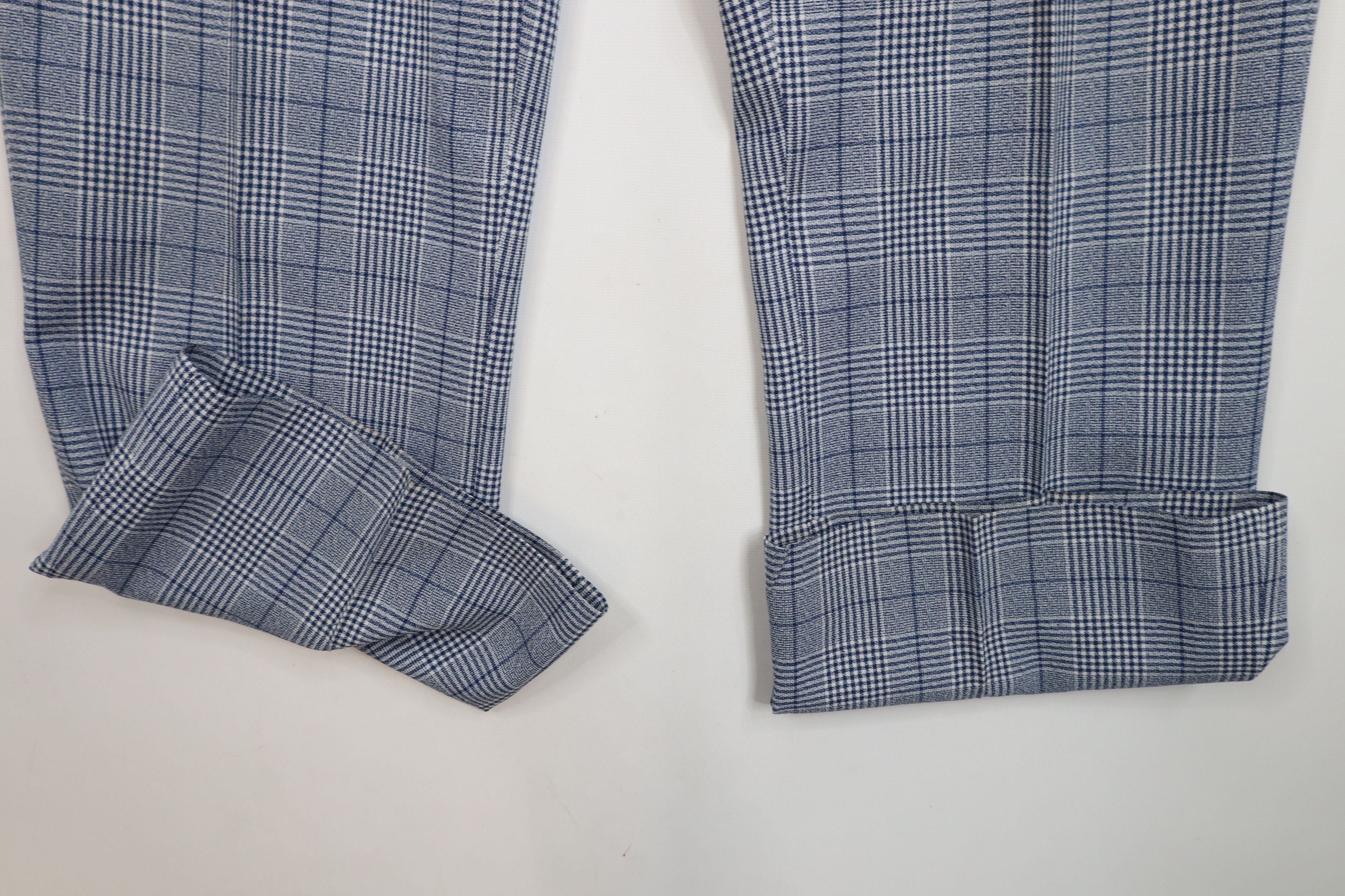 Vintage Vintage 70s Streetwear Wide Leg Chino Pants Blue Plaid USA Size US 32 / EU 48 - 5 Thumbnail