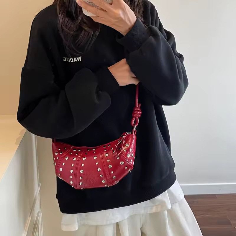 Other Punk Rivets PU Leather Crossbody Shoulder Streetwear Bag Size ONE SIZE - 6 Thumbnail