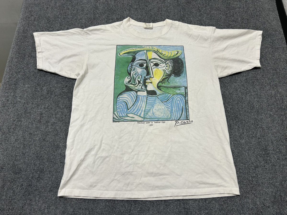 Vintage 1995 Picasso Woman With Yellow Hat Tee Size US XL / EU 56 / 4 - 1 Thumbnail