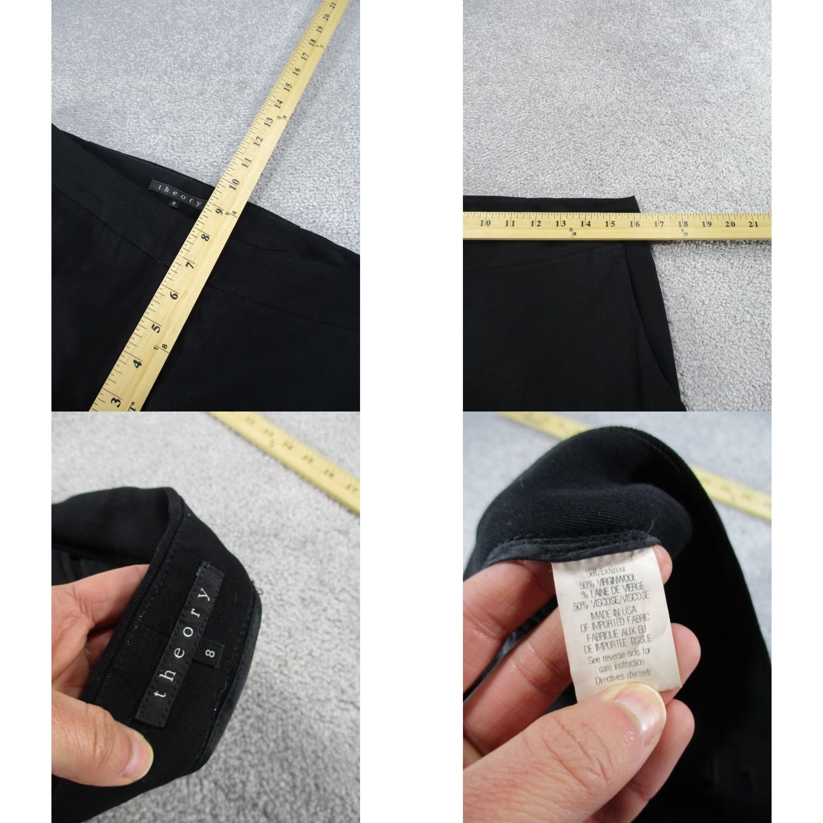 Theory Theory Dress Pants Womens 8 Jeldra Black Wool Blend Flare Size 30" / US 8 / IT 44 - 8 Thumbnail