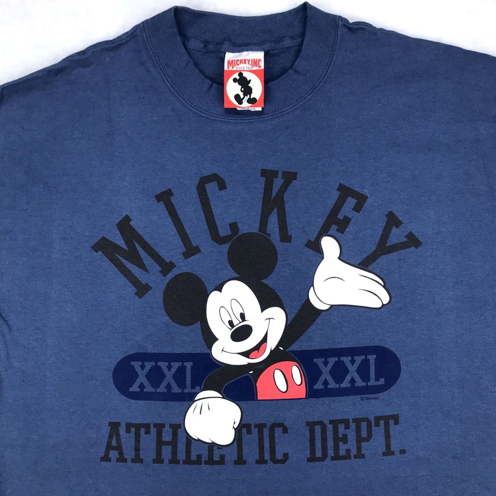 Disney VINTAGE Walt Disney Mickey Mouse ATHLETIC DEPT. T-Shirt XL Blue Mens 90s Disney Cartoon Mickey Mouse Shirt Short Sleeve Cotton Vintage Size US XL / EU 56 / 4 - 5 Thumbnail