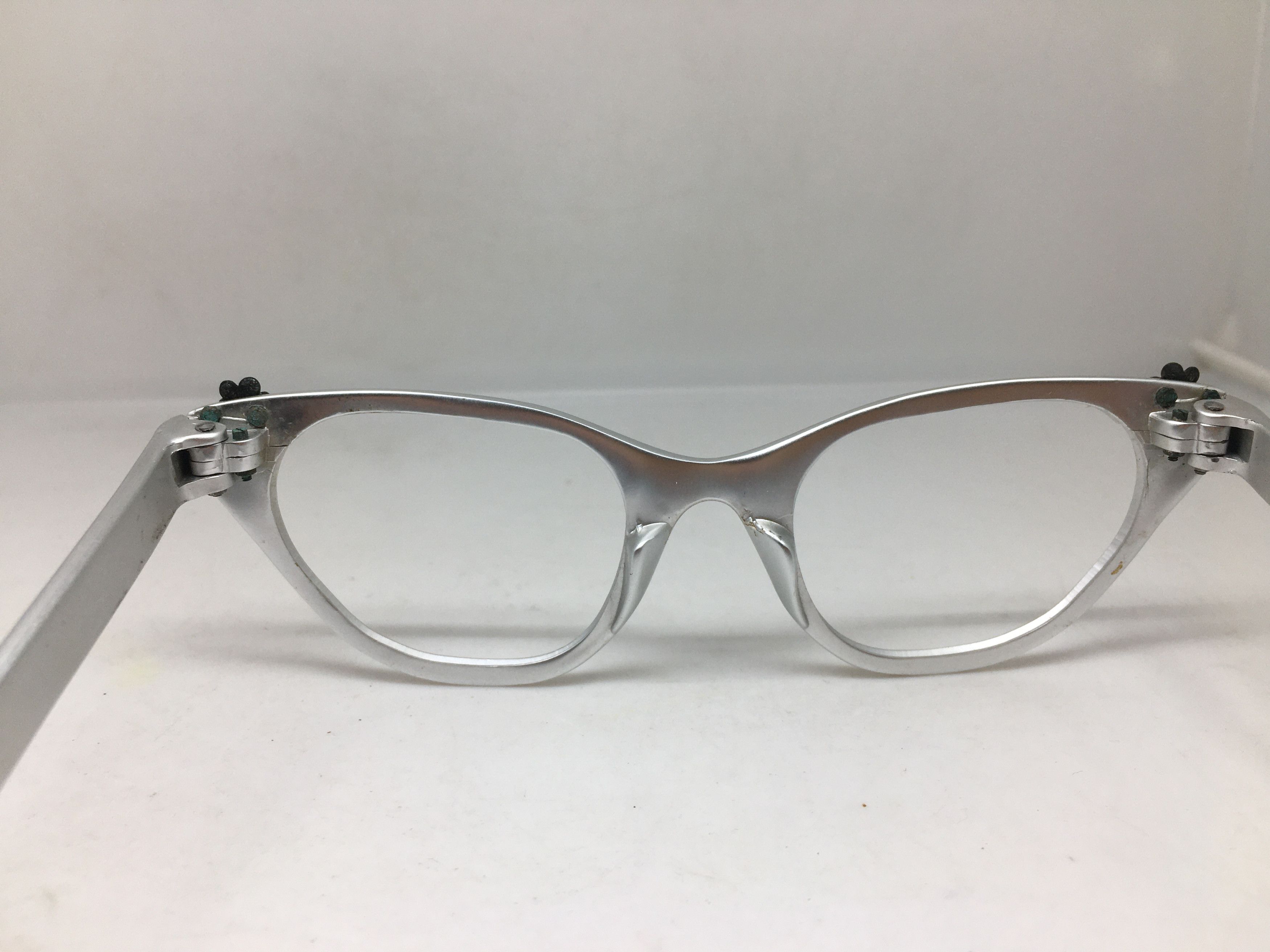 Vintage Vintage 50s TURA Woman Aluminum Cateye Eyeglasses Frame Size ONE SIZE - 5 Thumbnail