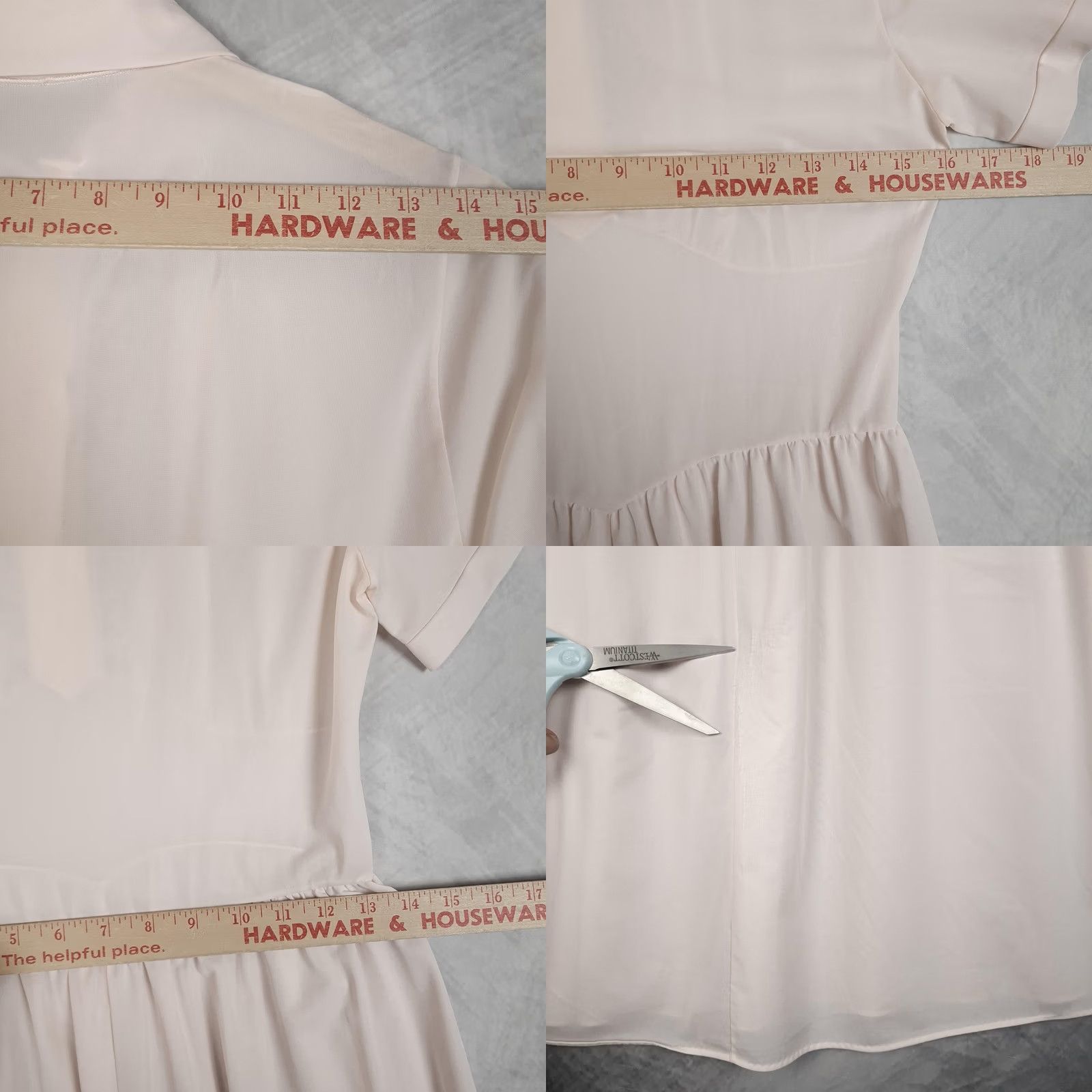 Vintage VINTAGE Slip Gown Womens 32 Pink Nylon Heart Lace Collar Coquette Romantic 70s Size ONE SIZE - 10 Thumbnail