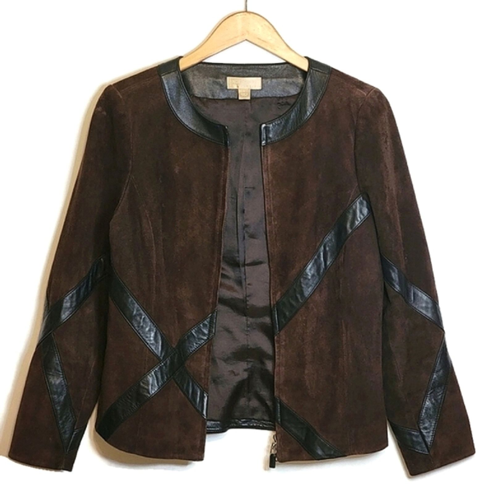 Nordstrom Nordstrom Studio 121 Brown Suede Leather Jacket Zip Front S Size S / US 4 / IT 40 - 7 Thumbnail
