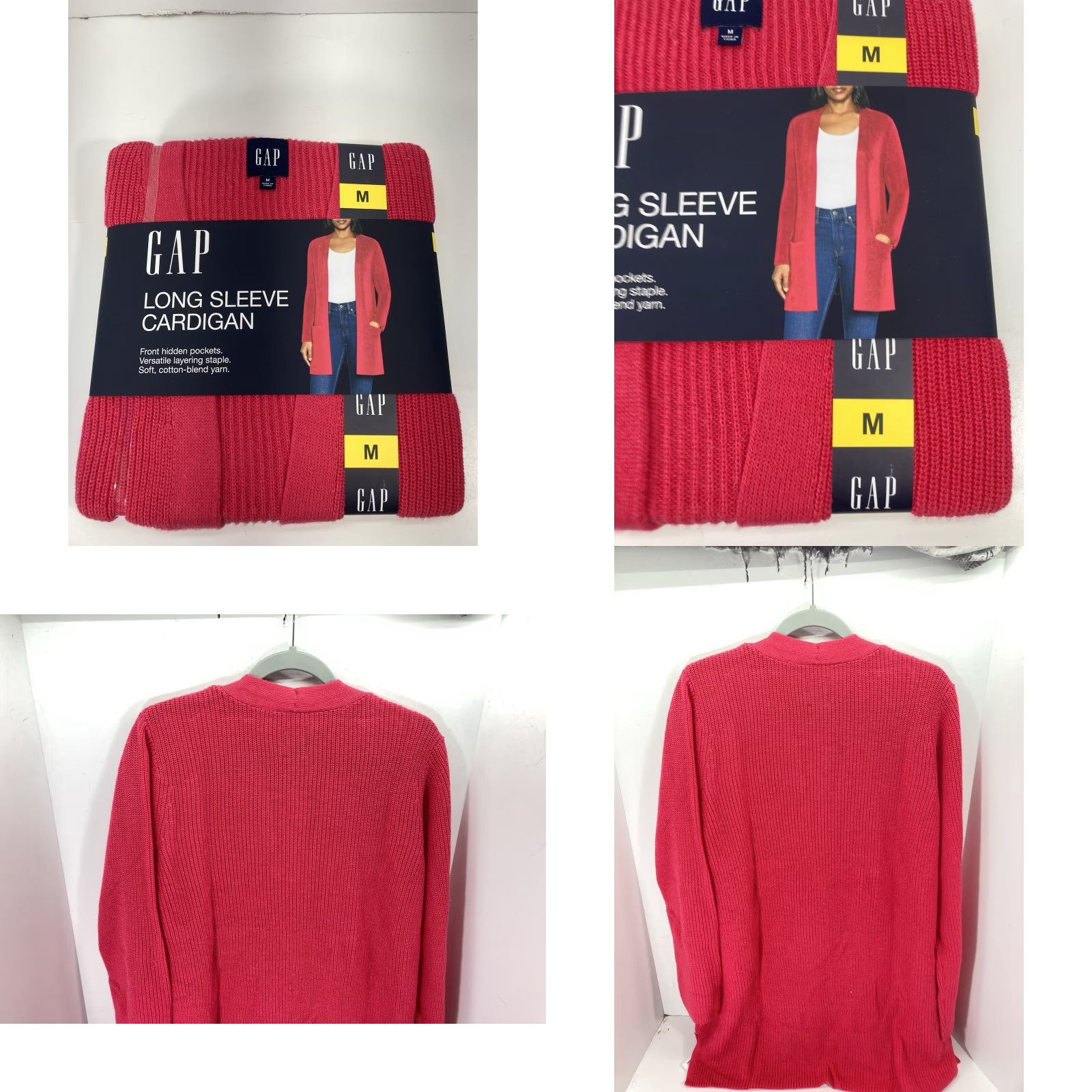 Gap Gap Cardigan Women Long Sleeve Open Knit Pink Raspberry Pockets M NWT sweater Size M / US 6-8 / IT 42-44 - 10 Thumbnail