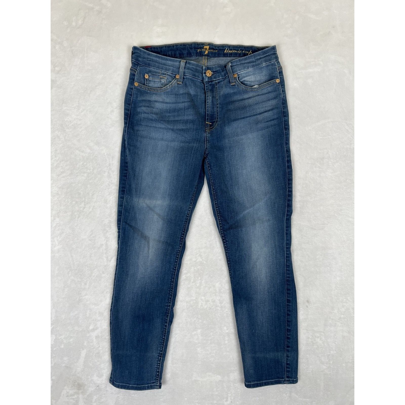 7 For All Mankind 7 For All Mankind Womens Jeans Blue 32 Kimmie Crop Denim Str Size 24" / US 00 / IT 34 - 2 Thumbnail