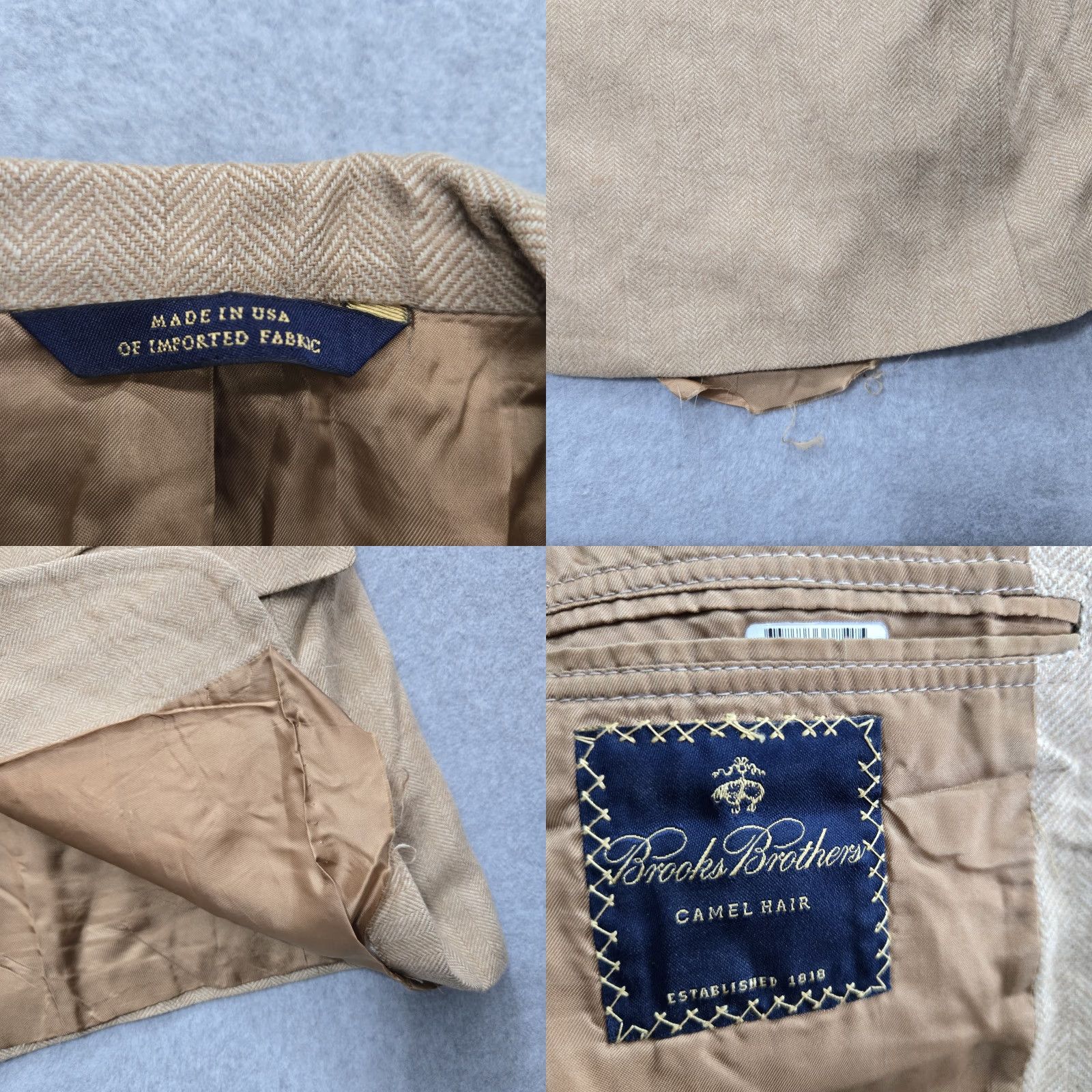 Brooks Brothers Brooks Brothers Blazer Mens 46 Camel Hair Herringbone Sport Coat Jacket Beige 3-in-1 Button Size 46R - 9 Thumbnail