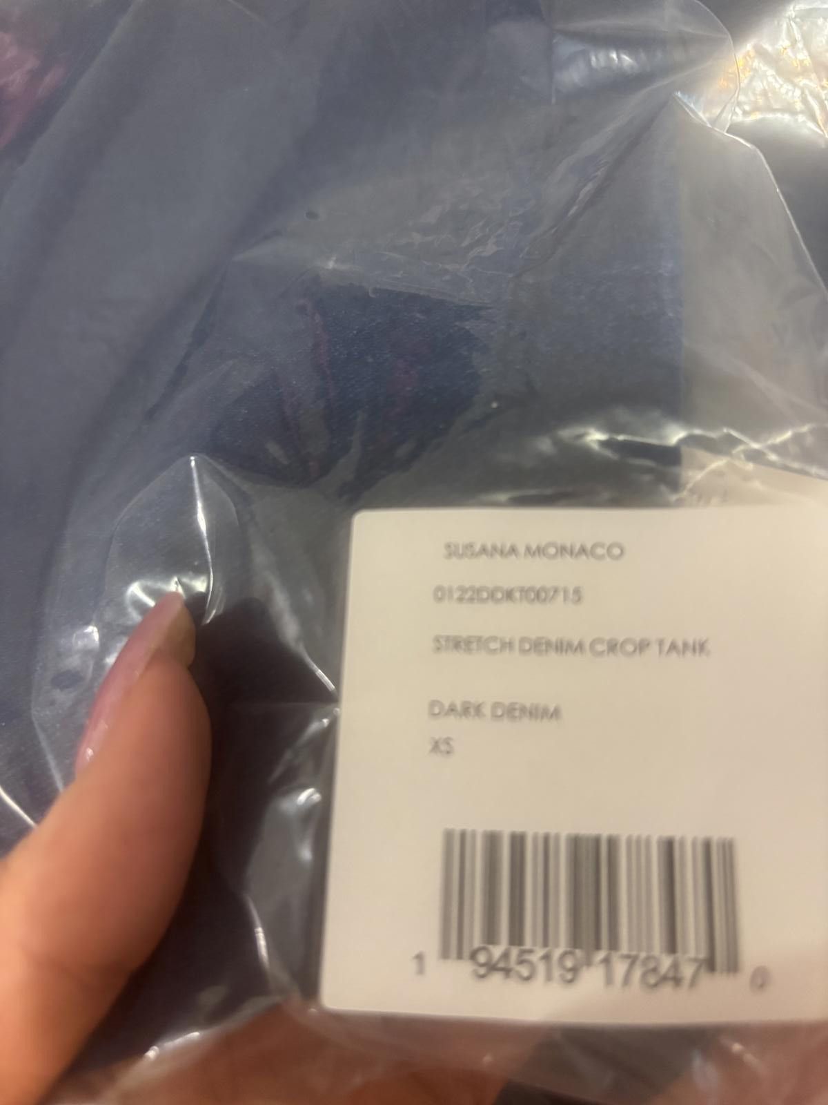 Designer Stylish Susana Monaco Crop Top - Navy Blue XS Size XS / US 0-2 / IT 36-38 - 6 Thumbnail