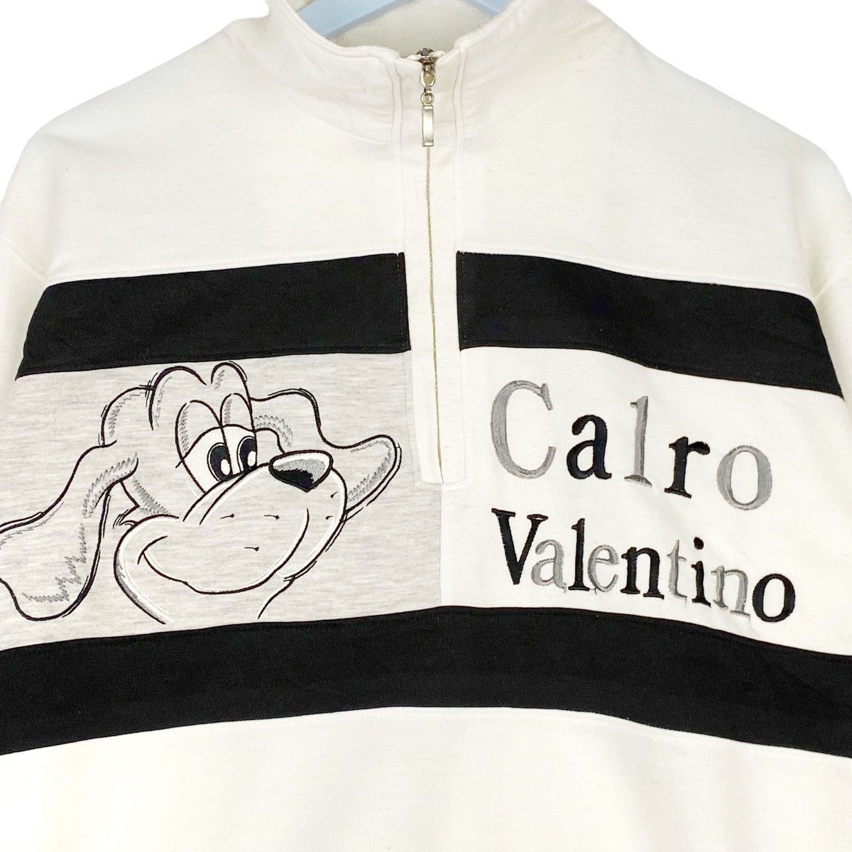 Valentino × Vintage Vintage Calro Valentino Embroidered Quater Zip Sweatshirt Size US M / EU 48-50 / 2 - 5 Thumbnail