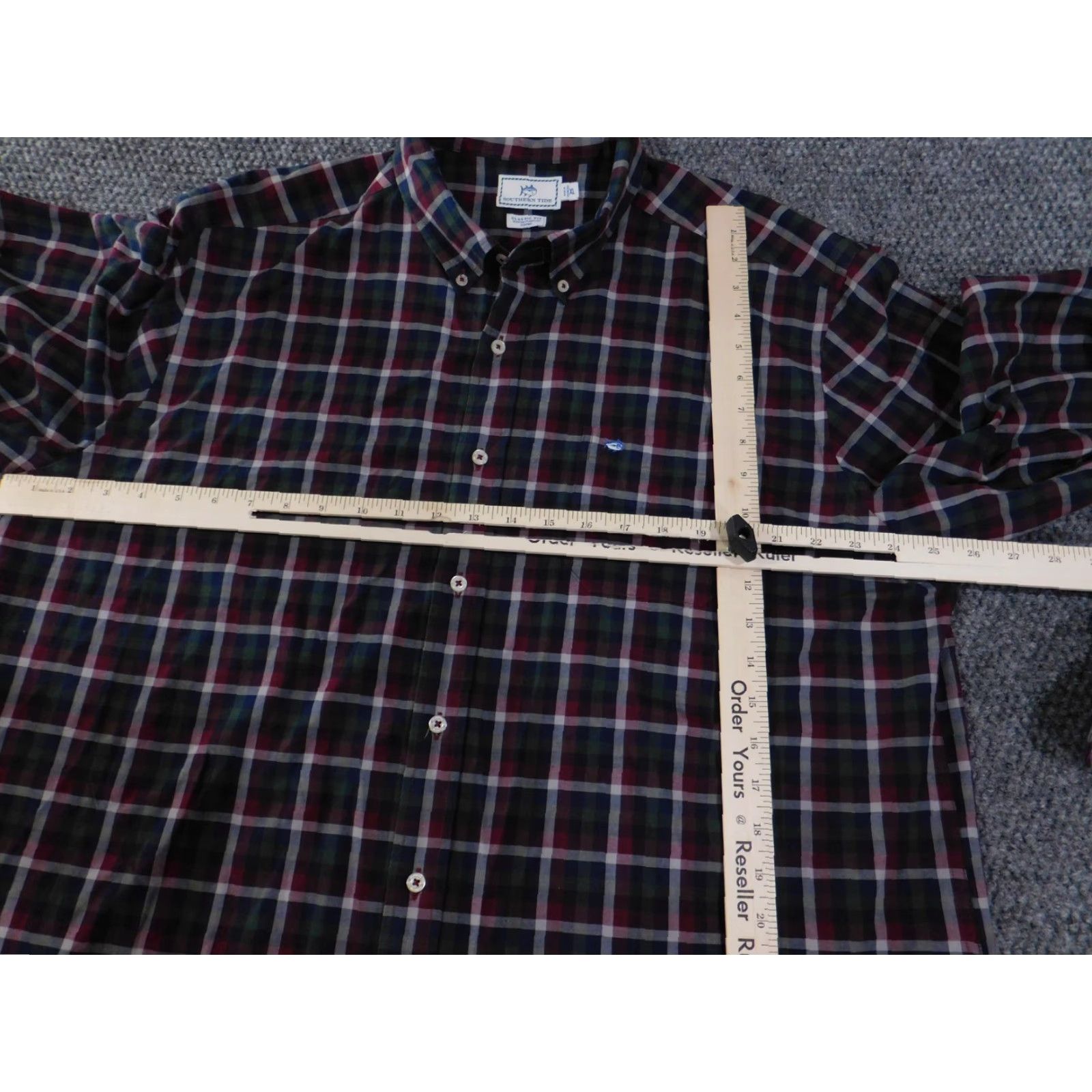 Southern Tide Southern Tide Shirt Mens XL Plaid Button-Down Classic Fit Blue Red Embroidered Fish Pocket Long Sleeve Button-Up Casual Preppy Size US XL / EU 56 / 4 - 6 Thumbnail
